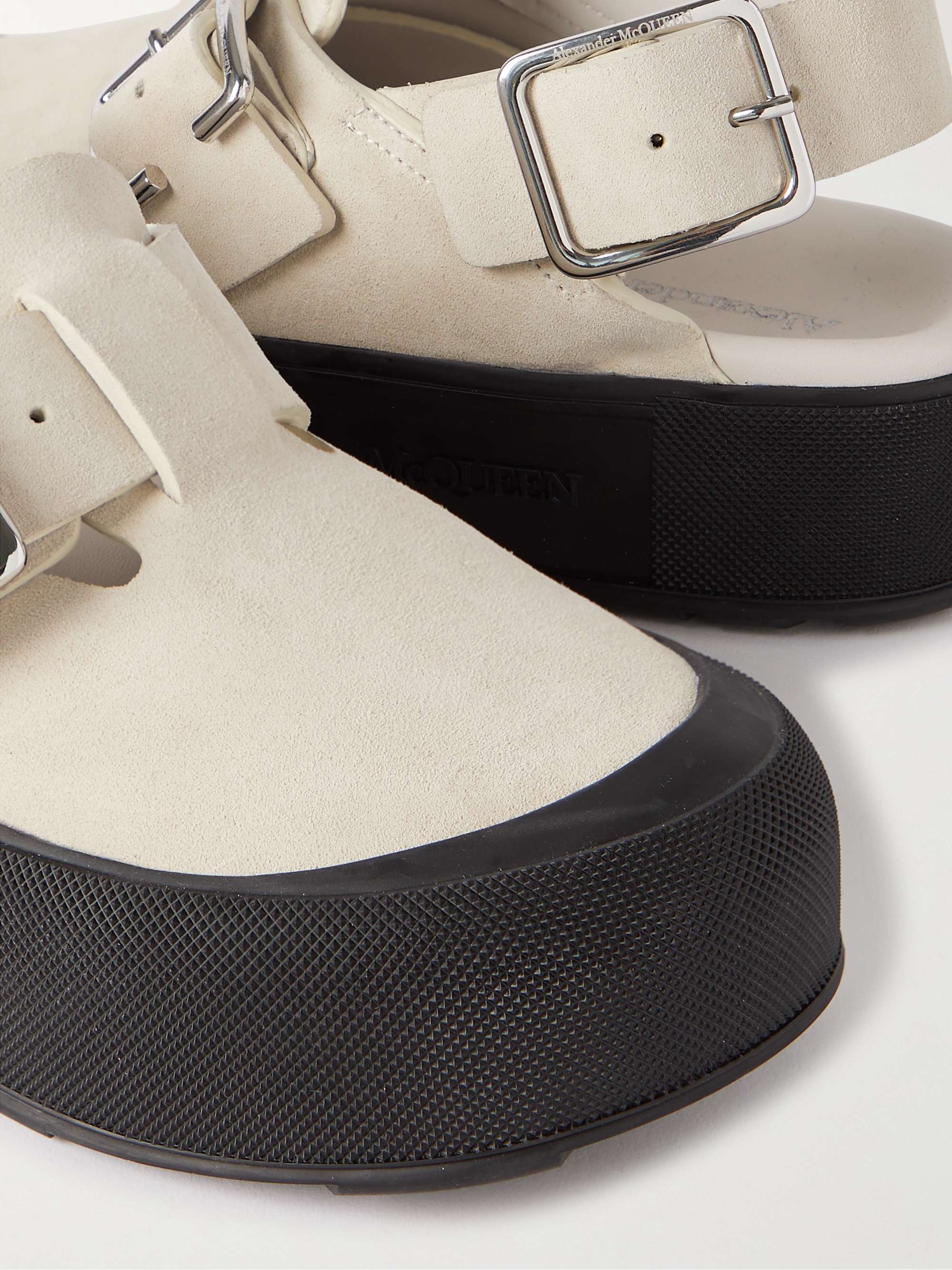 ALEXANDER MCQUEEN Exaggerated-Sole Suede Sandals
