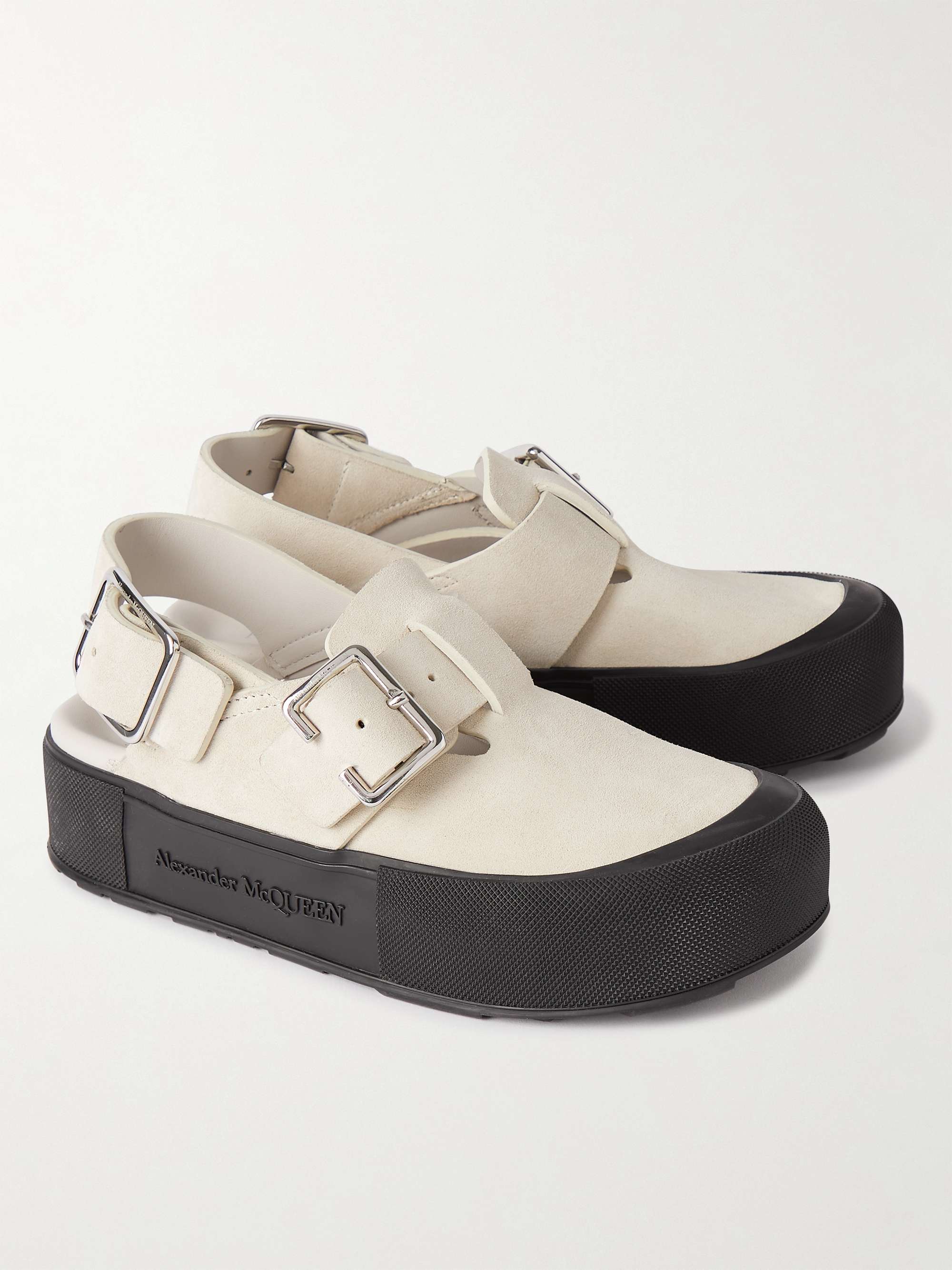 ALEXANDER MCQUEEN Exaggerated-Sole Suede Sandals