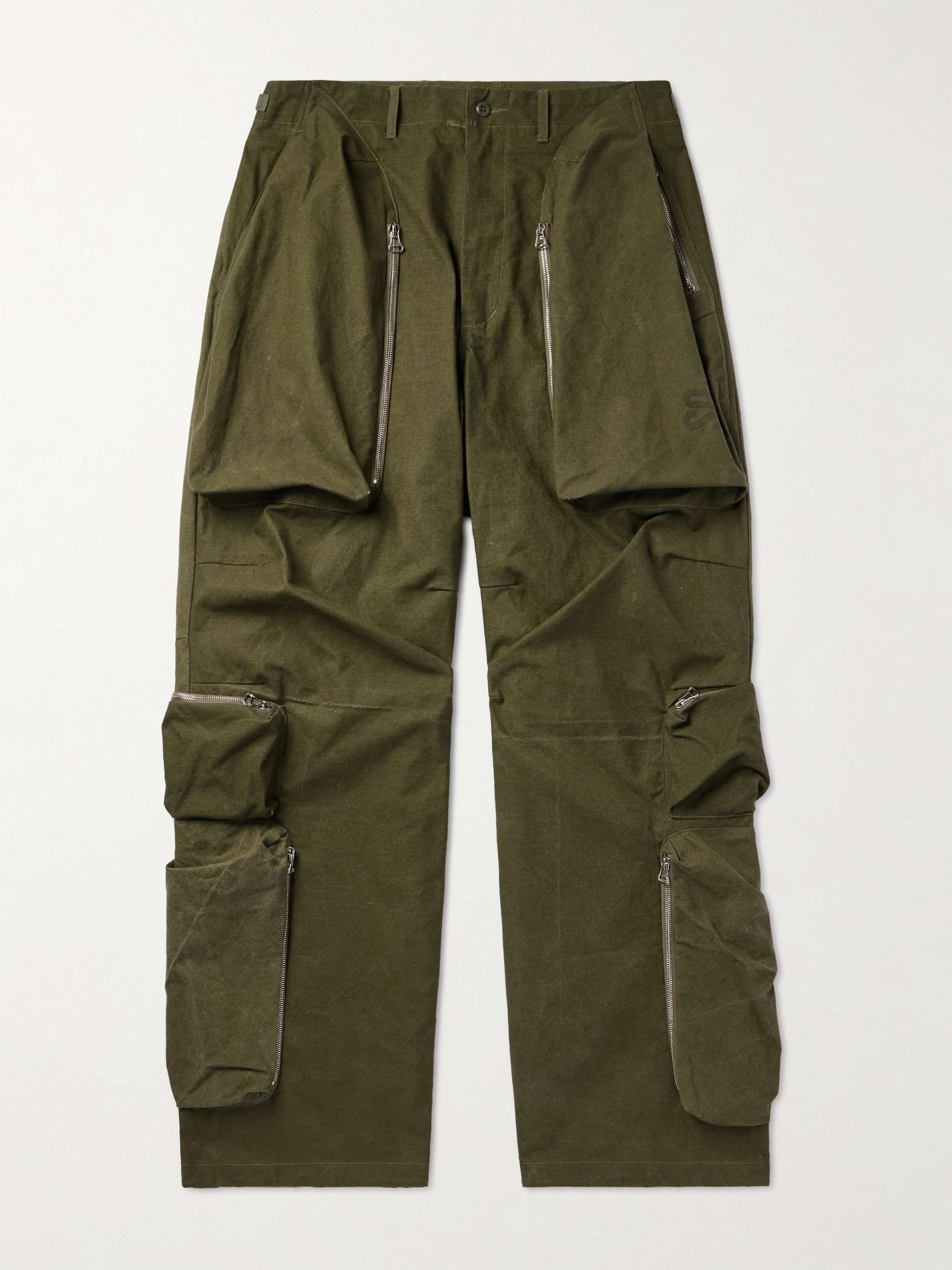 Cotton wide leg cargo pant in light brown | GUCCI® US