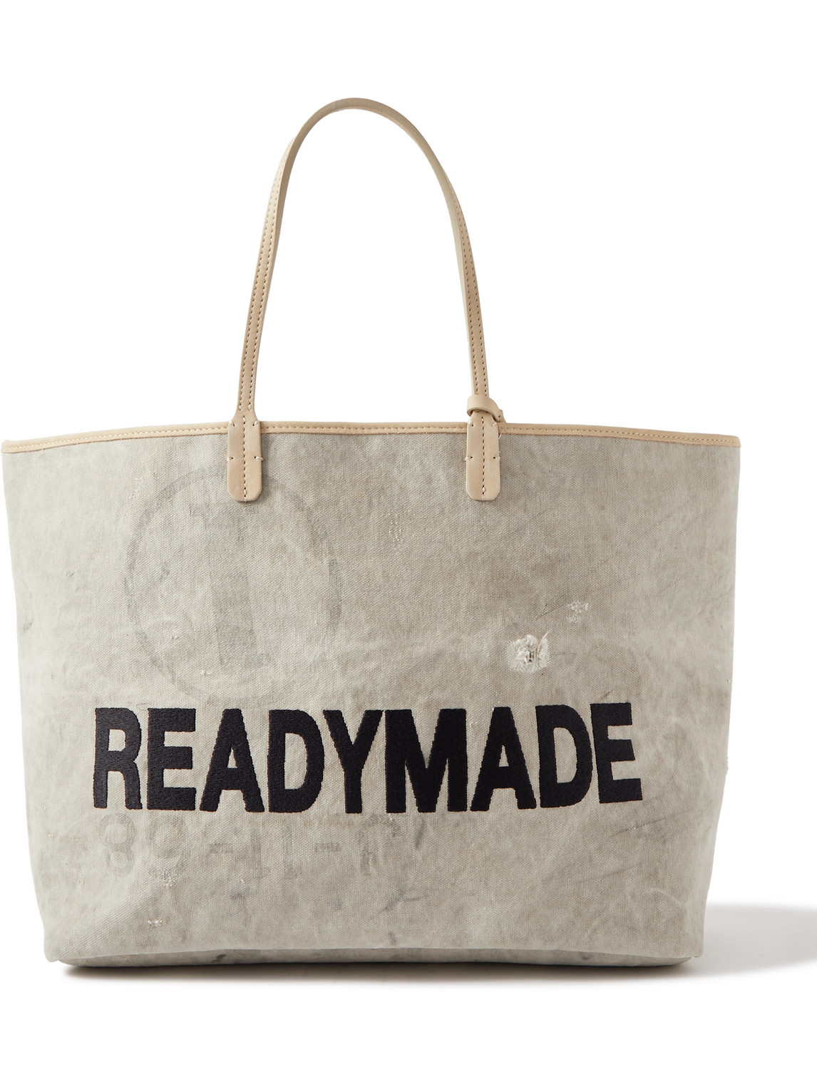 Readymade Dorothy Large Nubuck-trimmed Logo-embroidered Canvas Tote Bag In Gray
