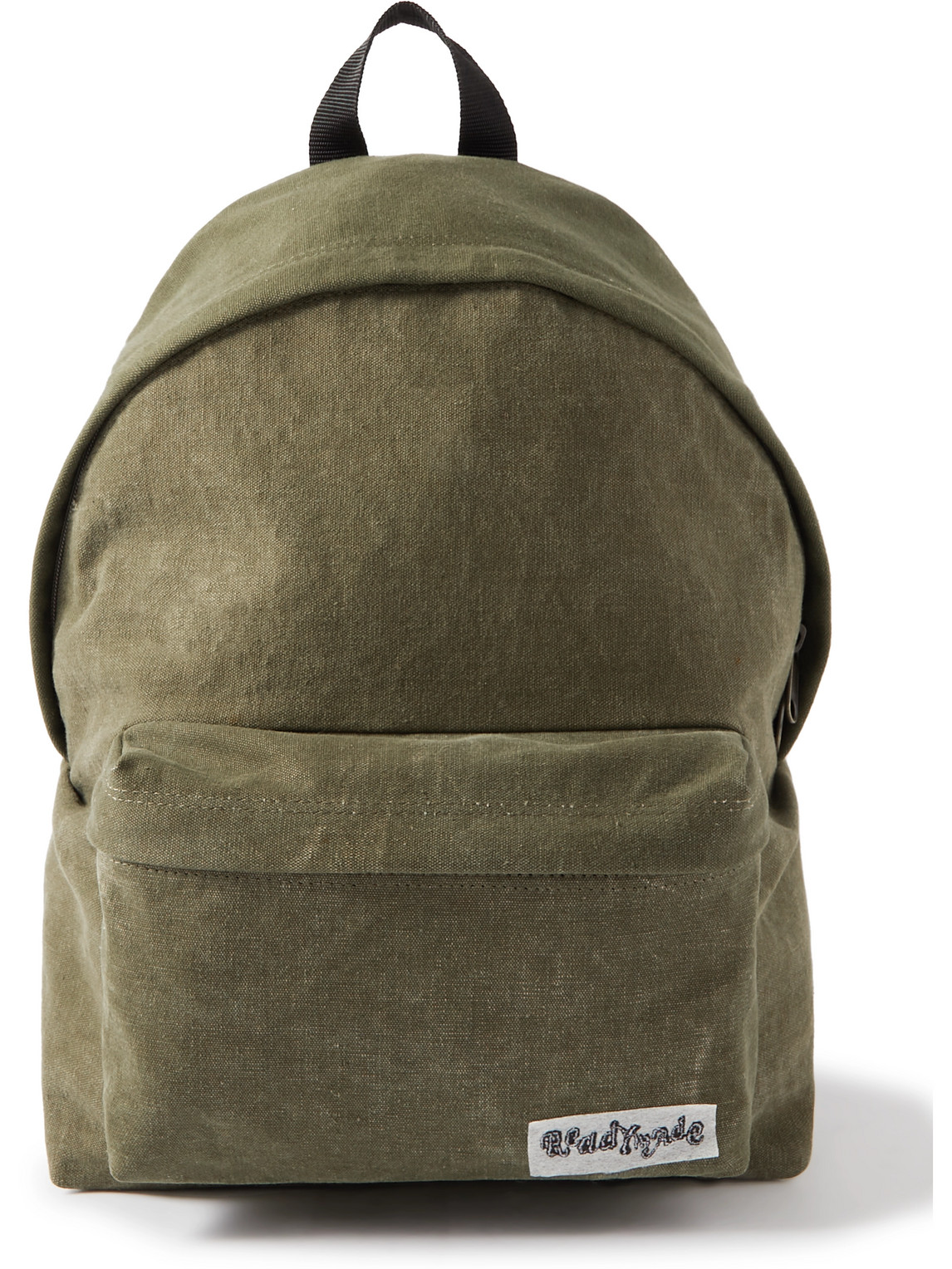 Readymade Logo-appliquéd Distressed Cotton-canvas Backpack In Green