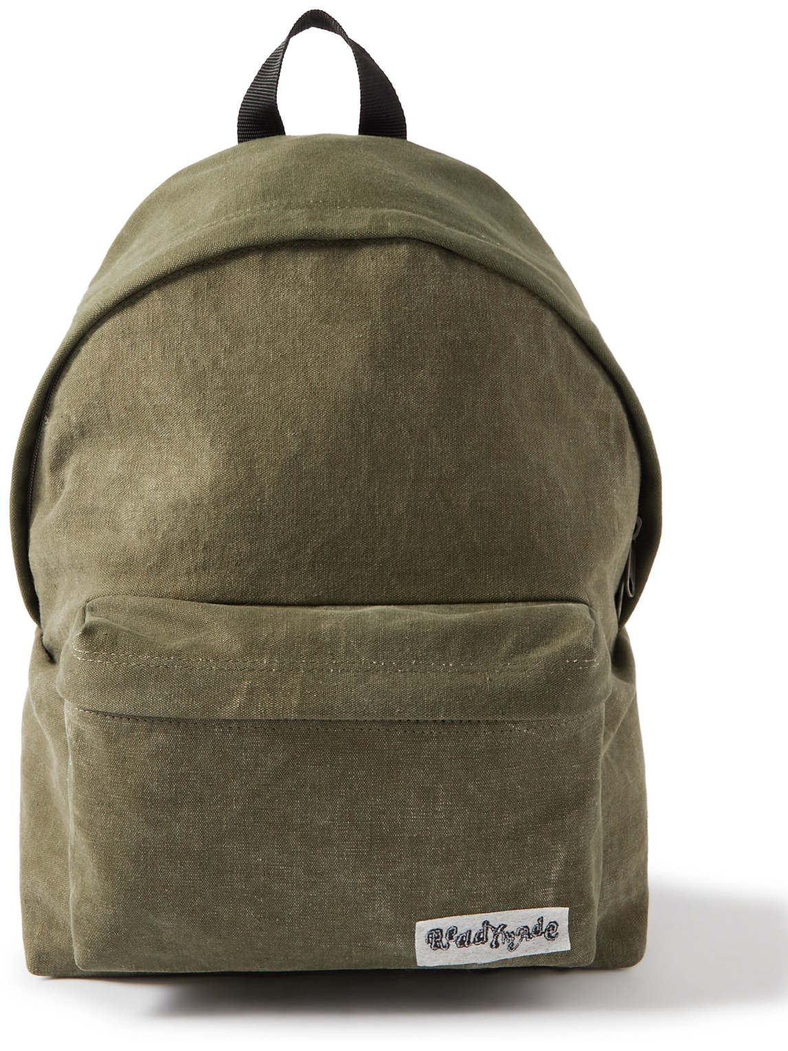 Logo-Appliquéd Distressed Cotton-Canvas Backpack