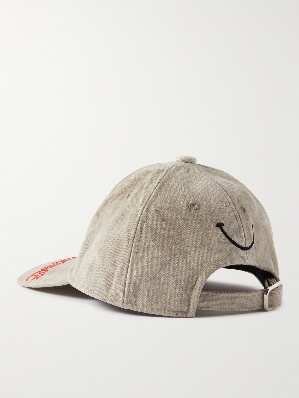 Shop Readymade Logo-embroidered Distressed Cotton-canvas Baseball Cap In Neutrals