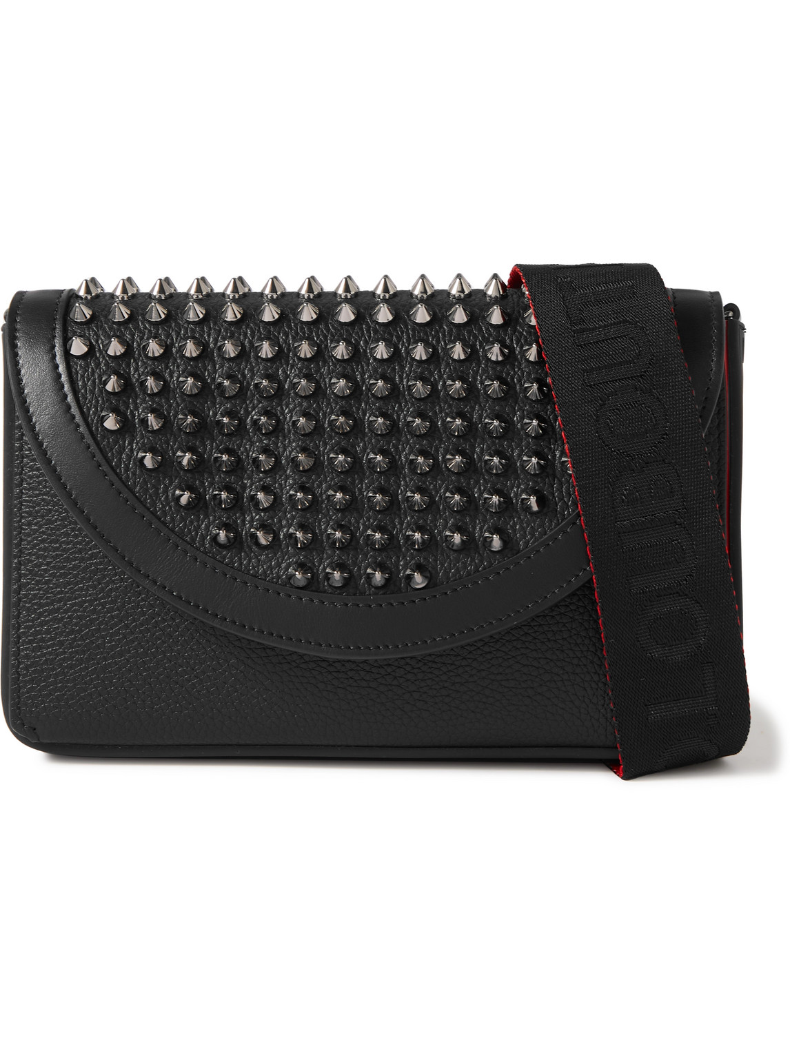 Explorafunk Studded Full-Grain Leather Messenger Bag