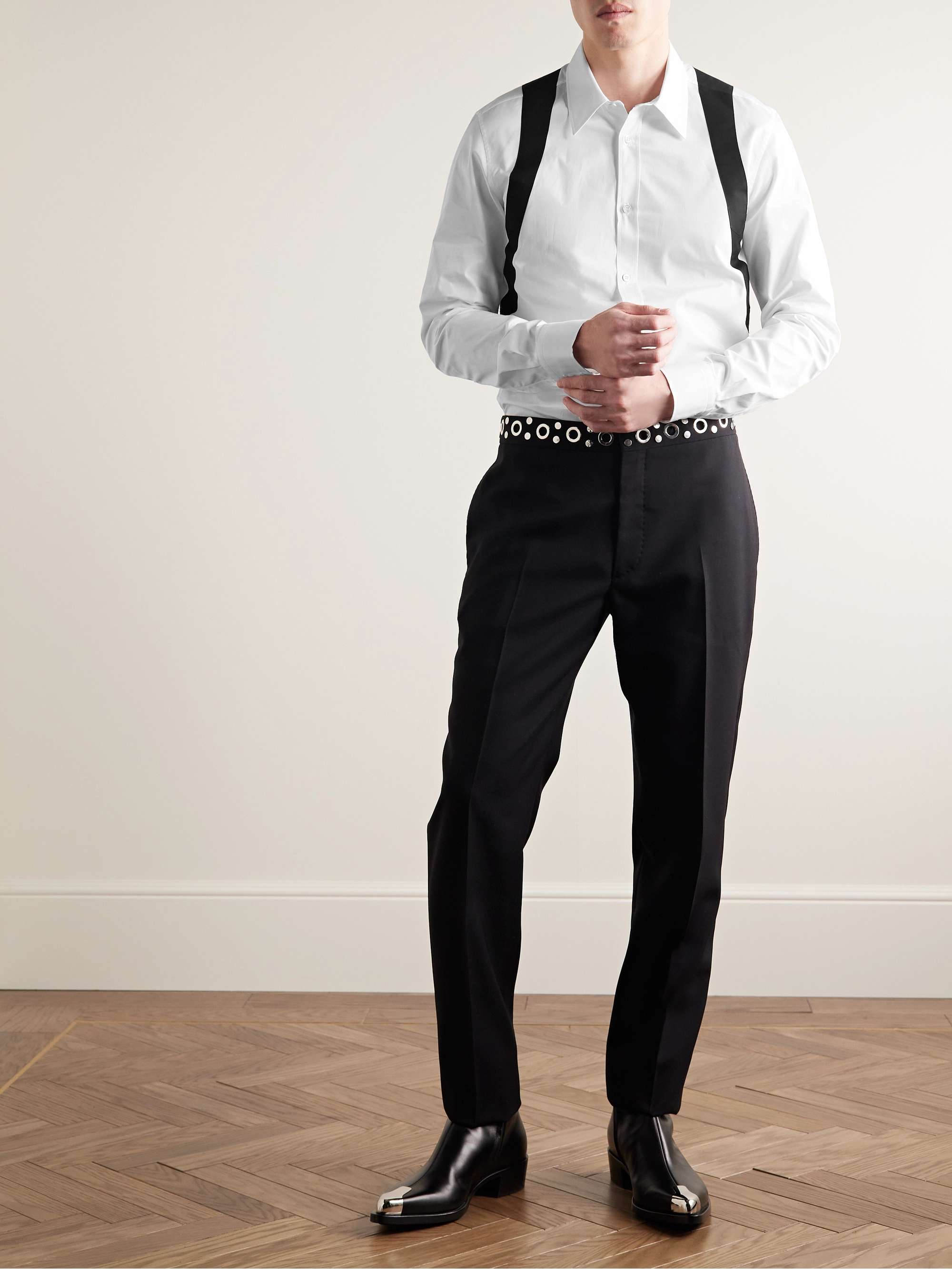 ALEXANDER MCQUEEN Slim-Fit Harness-Detailed Cotton-Poplin Shirt