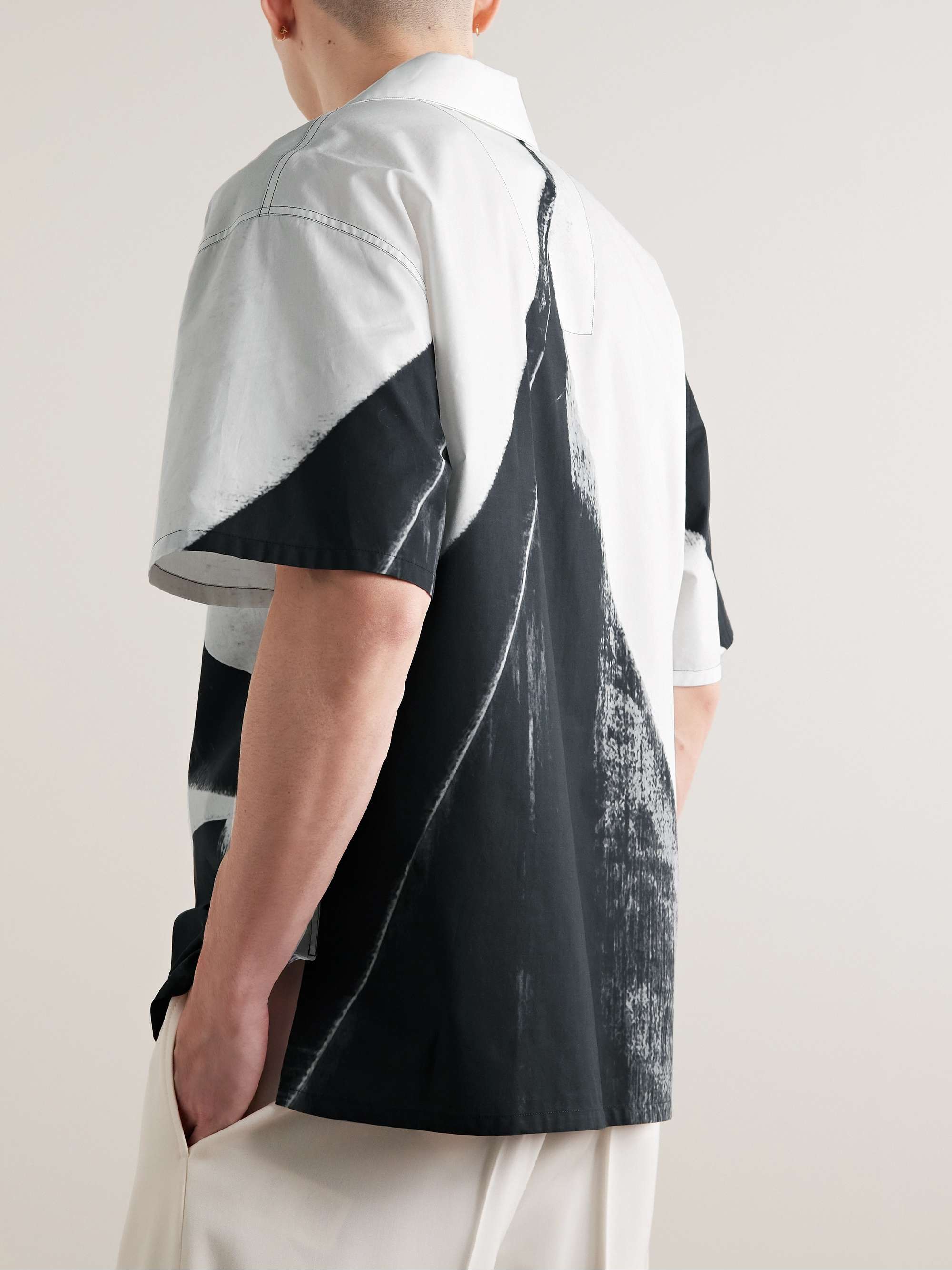 ALEXANDER MCQUEEN Camp-Collar Printed Cotton-Poplin Shirt