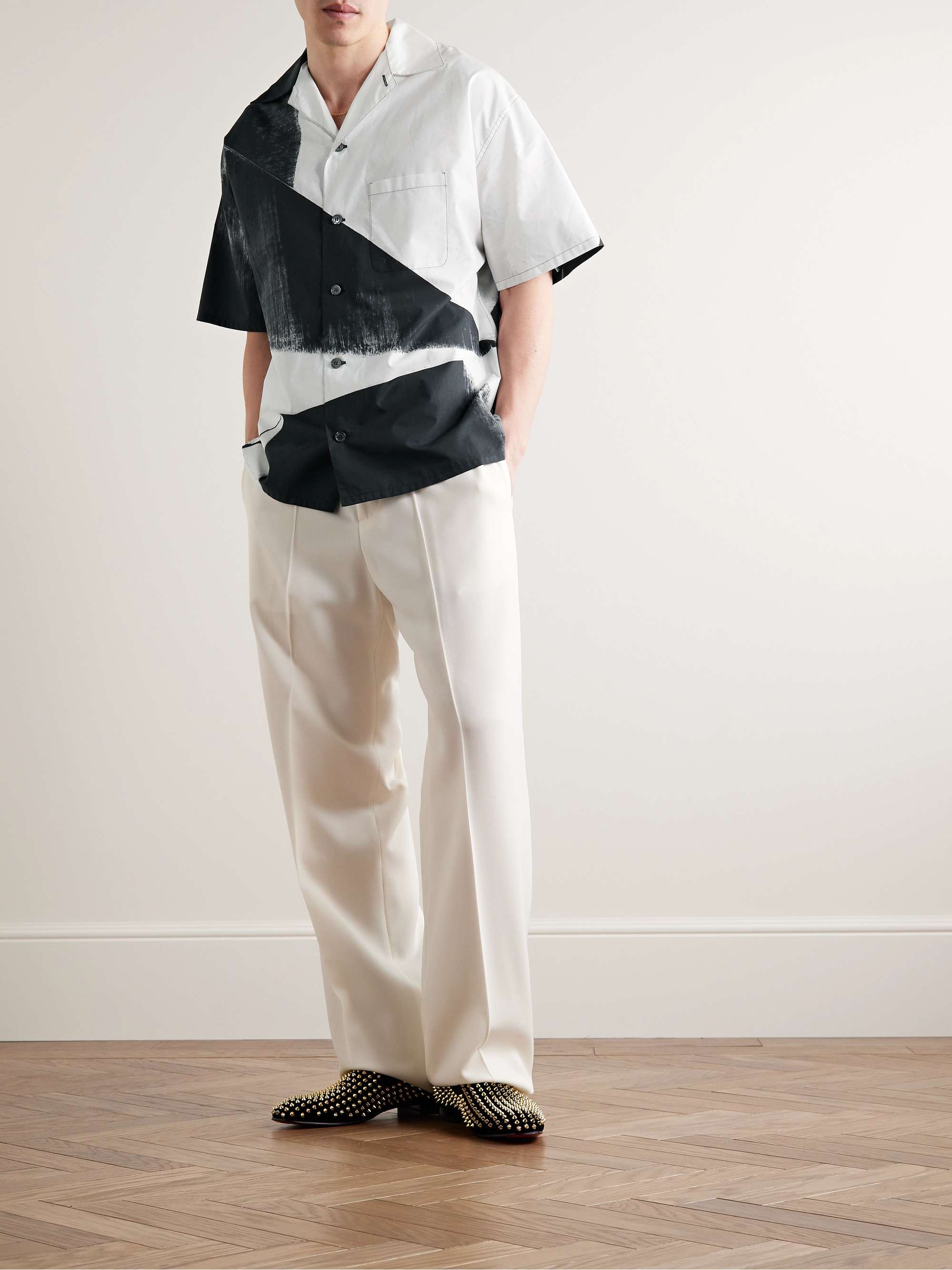 ALEXANDER MCQUEEN Camp-Collar Printed Cotton-Poplin Shirt