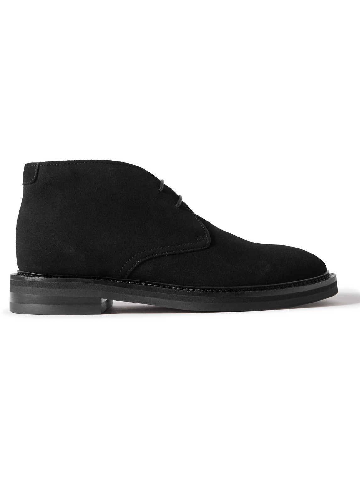 Mr P. Lucien Regenerated Suede By Evolo® Desert Boots In Black