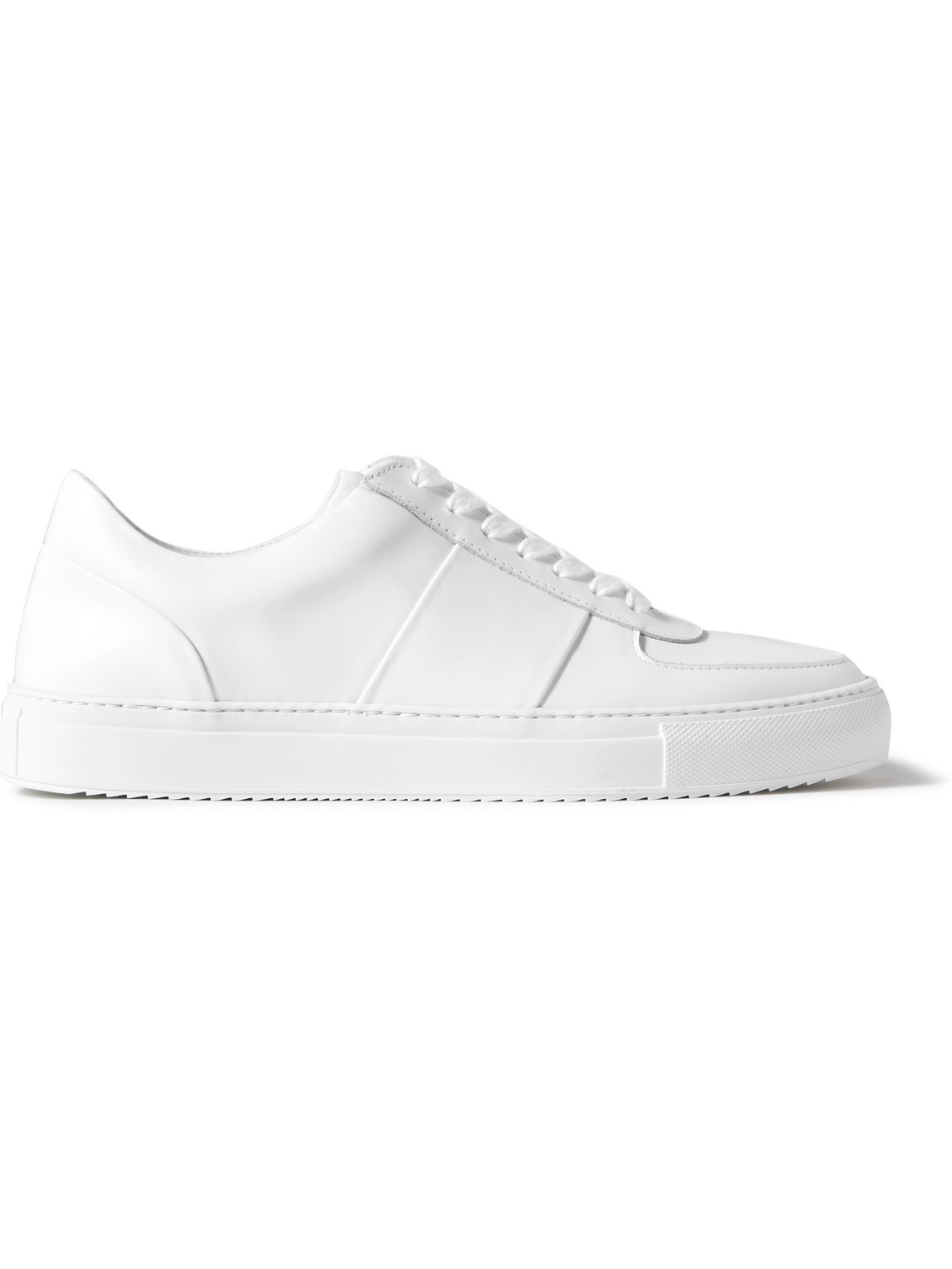 Mr P Larry Leather Trainers In White