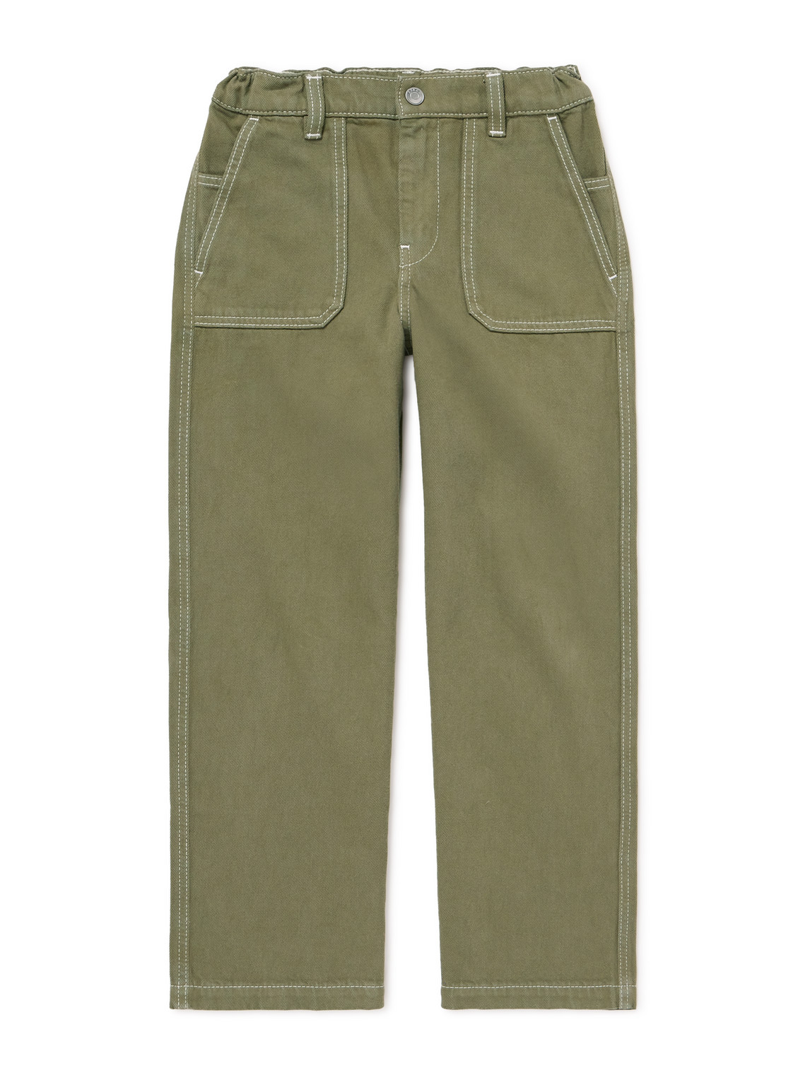 Arket Kids' Barney Organic Cotton-twill Trousers In Green