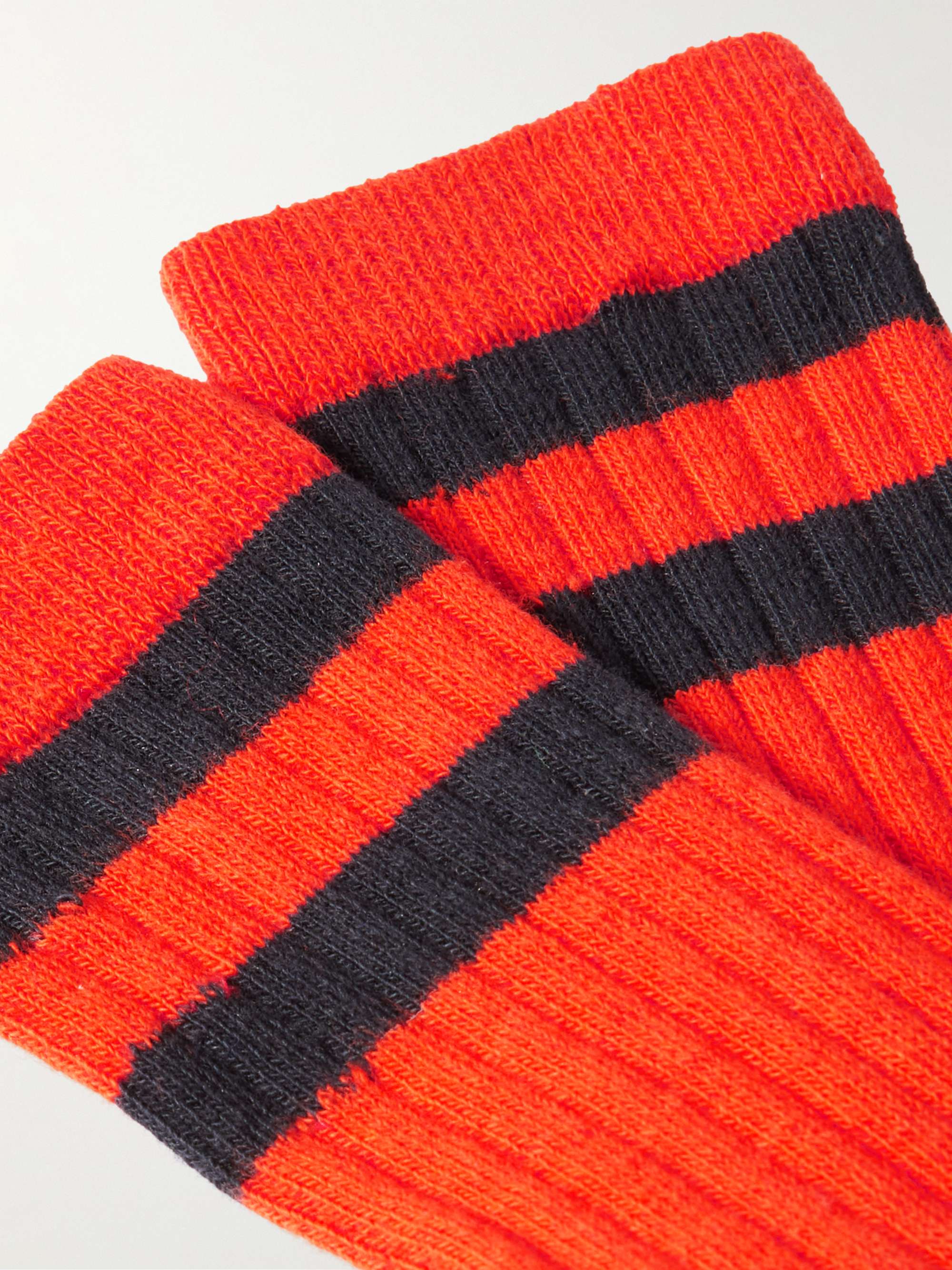ARKET KIDS Samu Striped Ribbed Stretch Cotton-Blend Socks
