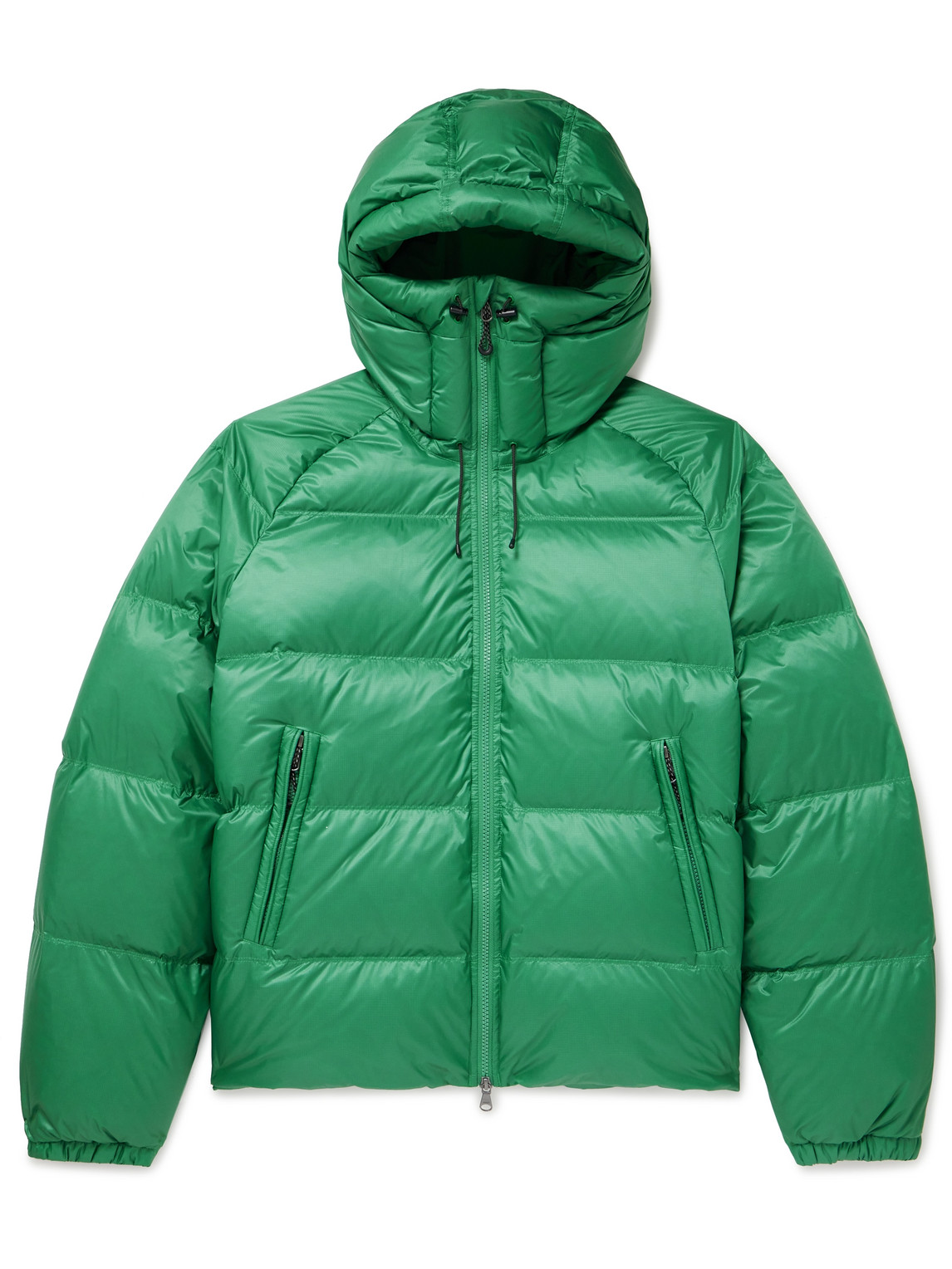 Arket Rubin Quilted Recycled-ripstop Hooded Jacket In Green