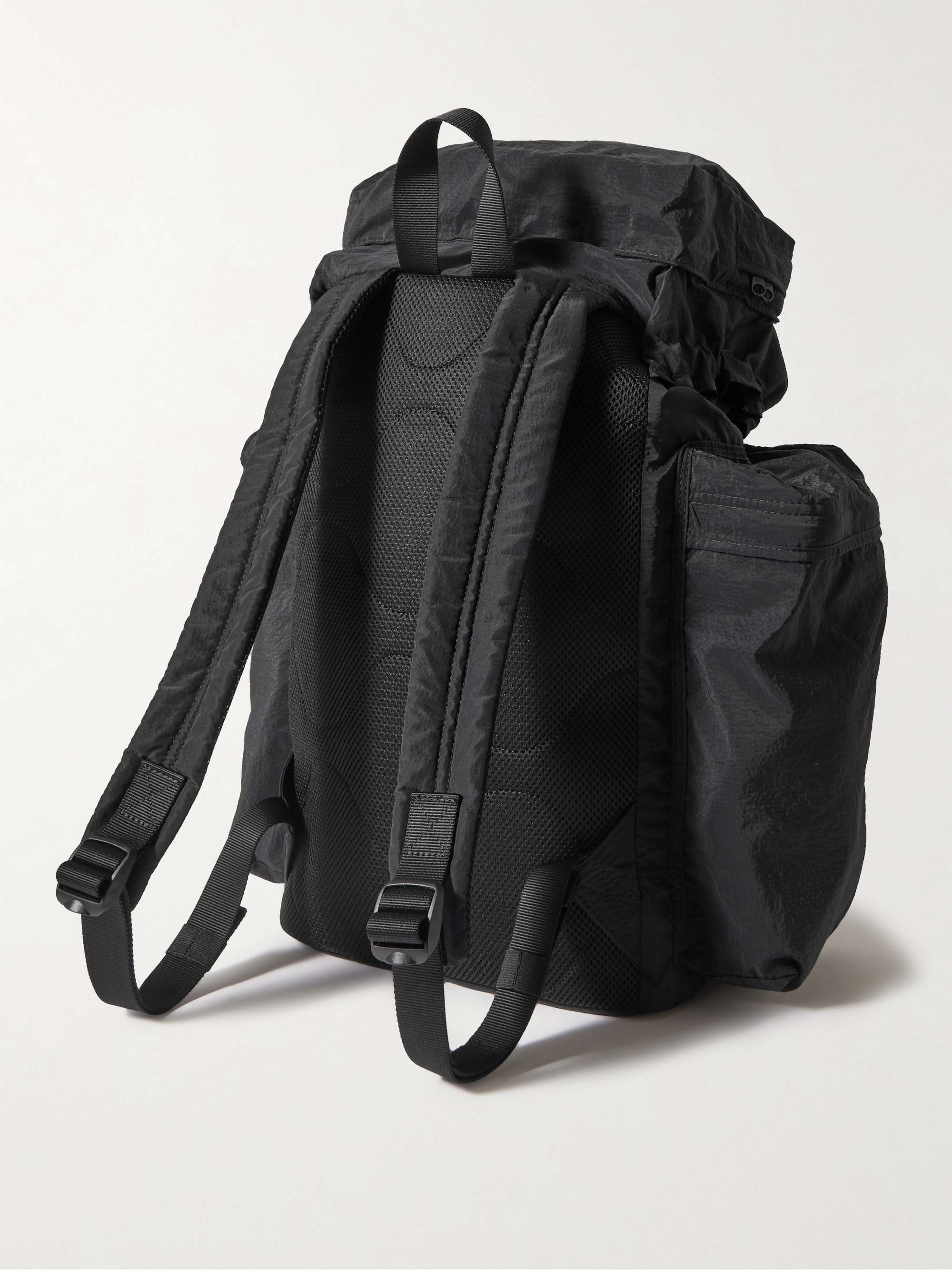 ARKET Ash Webbing and Mesh-Trimmed Crinkled-Shell Backpack