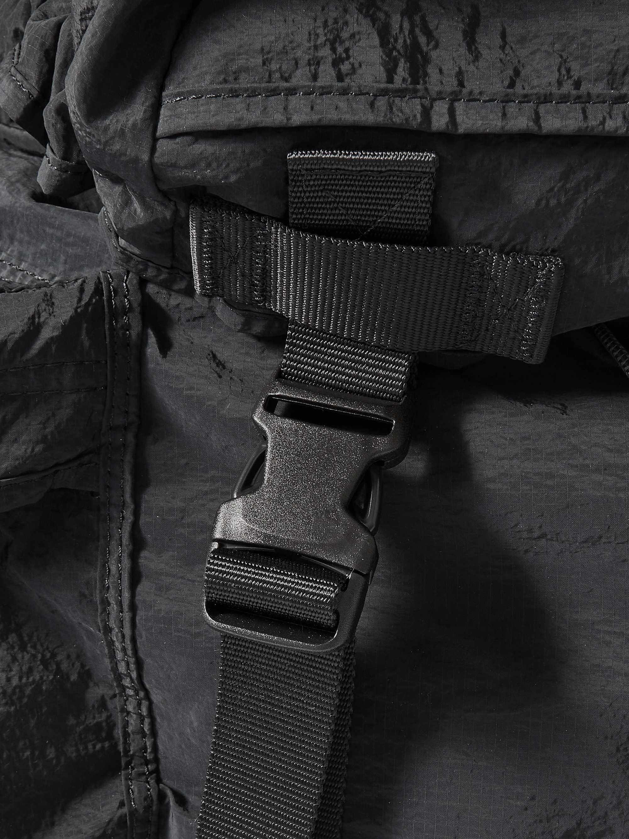 ARKET Ash Webbing and Mesh-Trimmed Crinkled-Shell Backpack