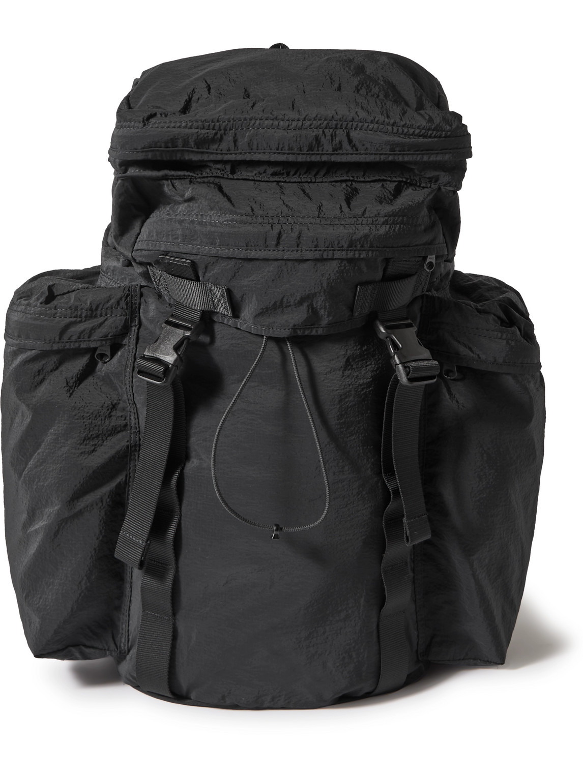ARKET Ash Webbing and Mesh-Trimmed Crinkled-Shell Backpack