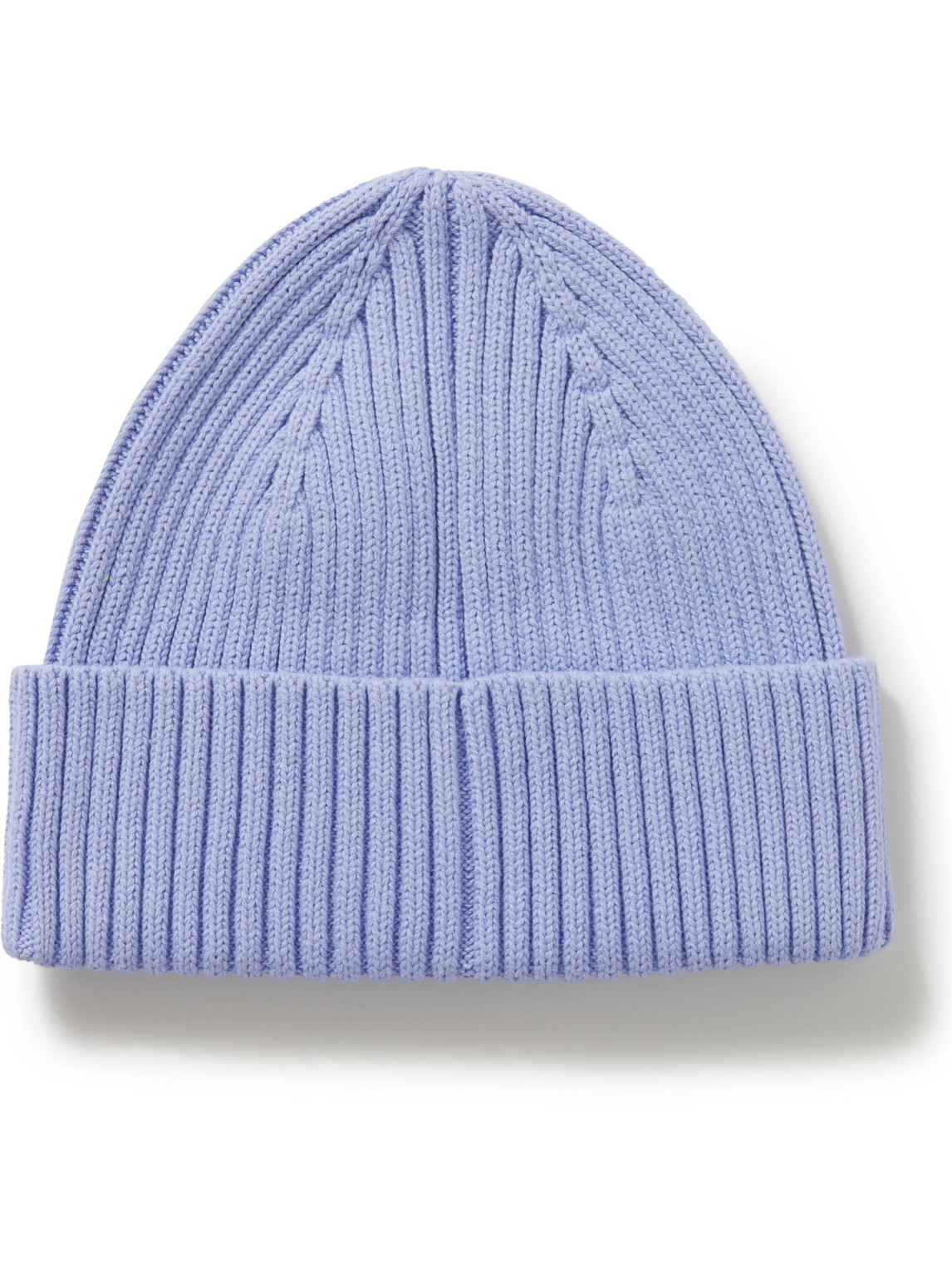 Arket June Ribbed Cotton-blend Beanie In Purple