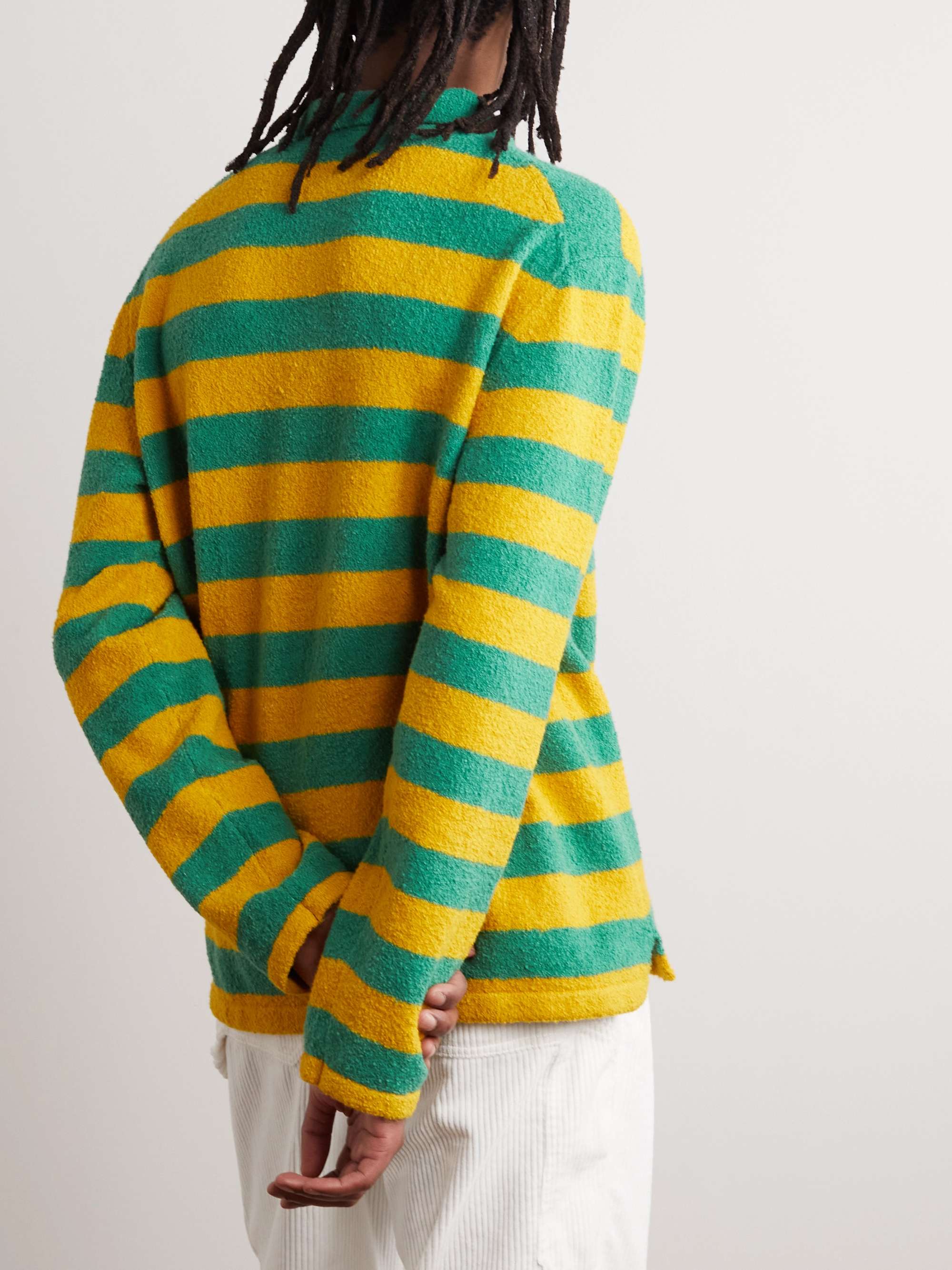 ARKET Stones Striped Cotton-Blend Bouclé Polo Shirt