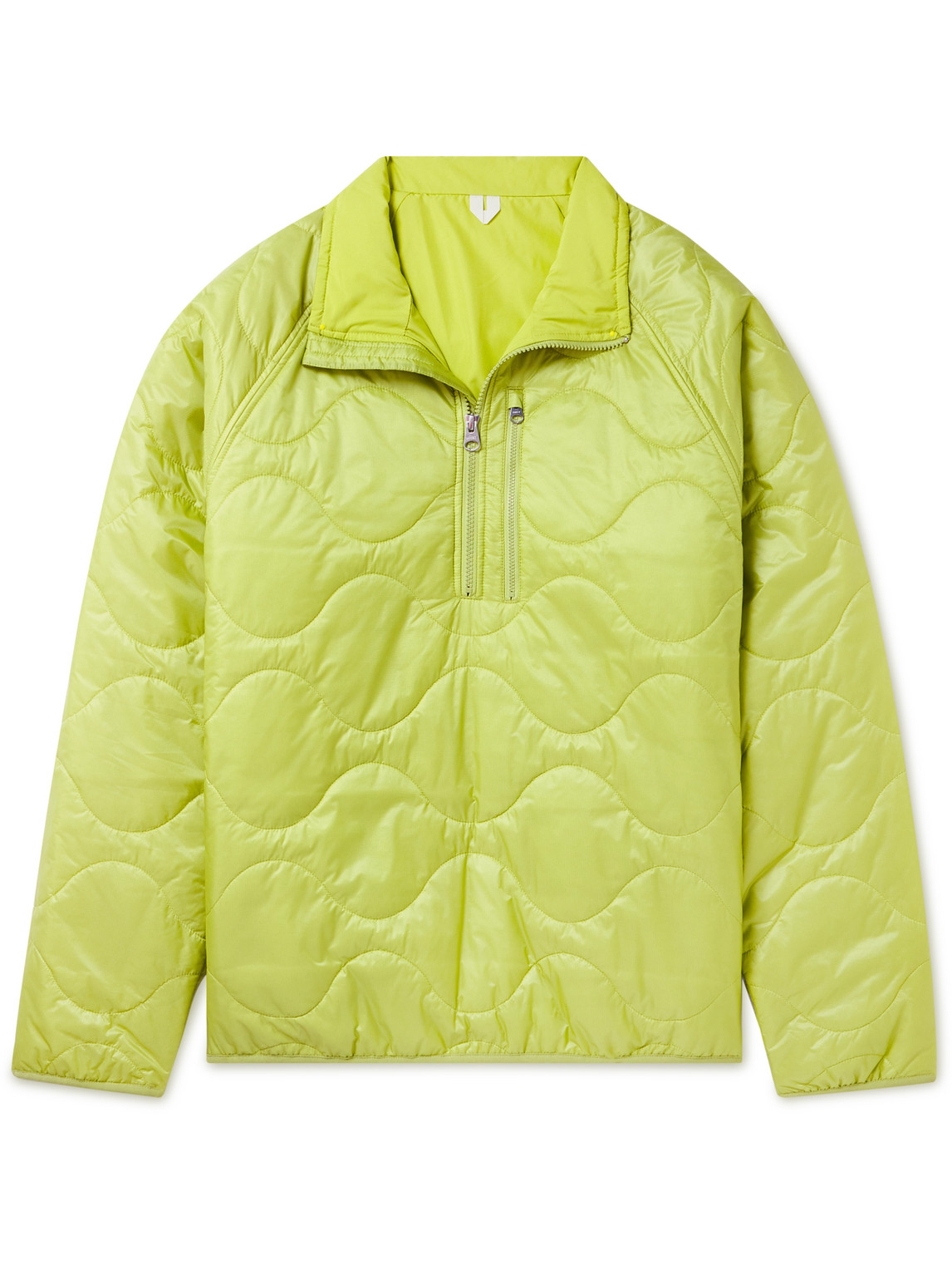 Arket Runner Quilted Recycled-shell Half-zip Jacket In Green