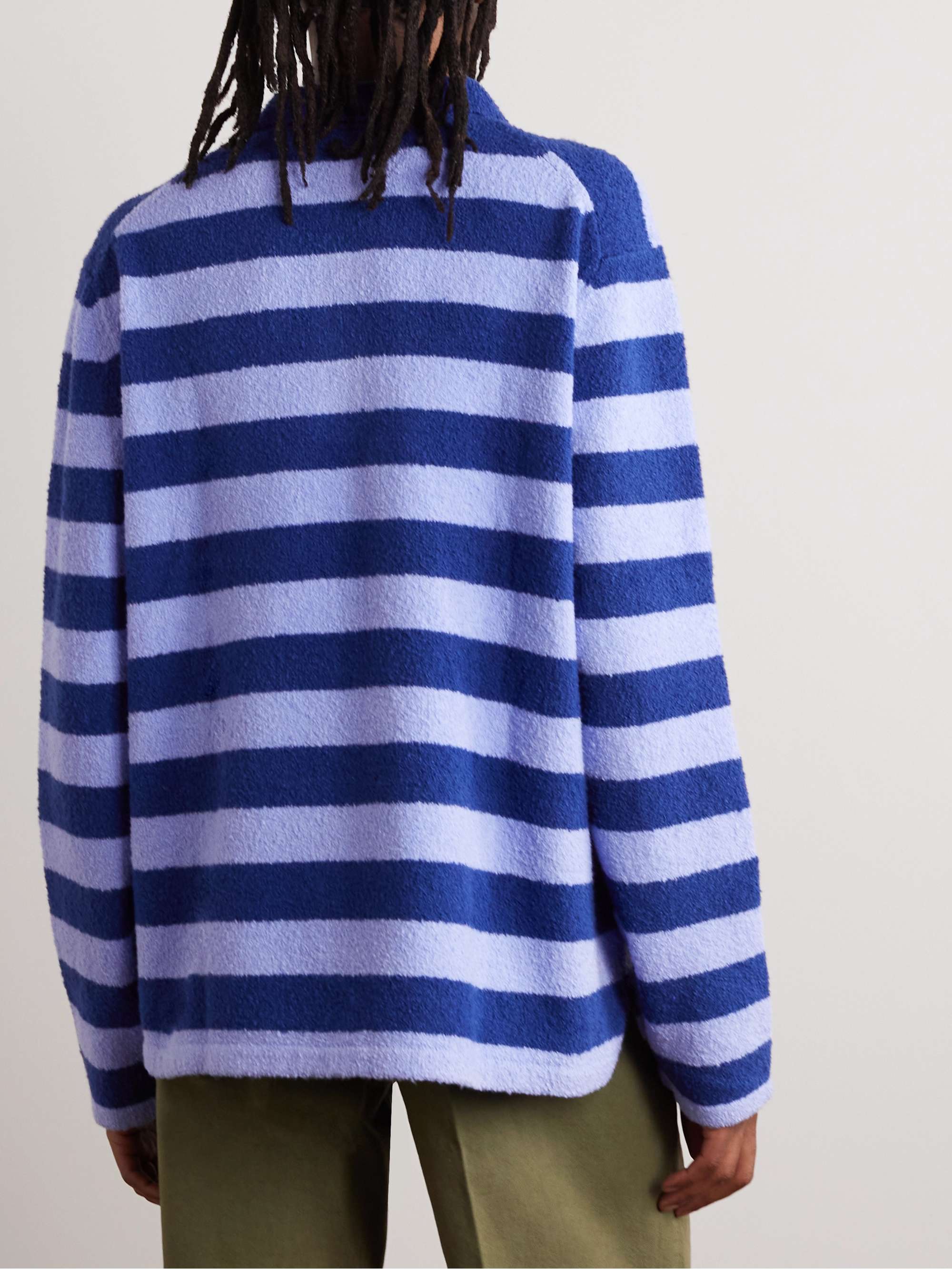 ARKET Stones Striped Cotton-Blend Bouclé Polo Shirt