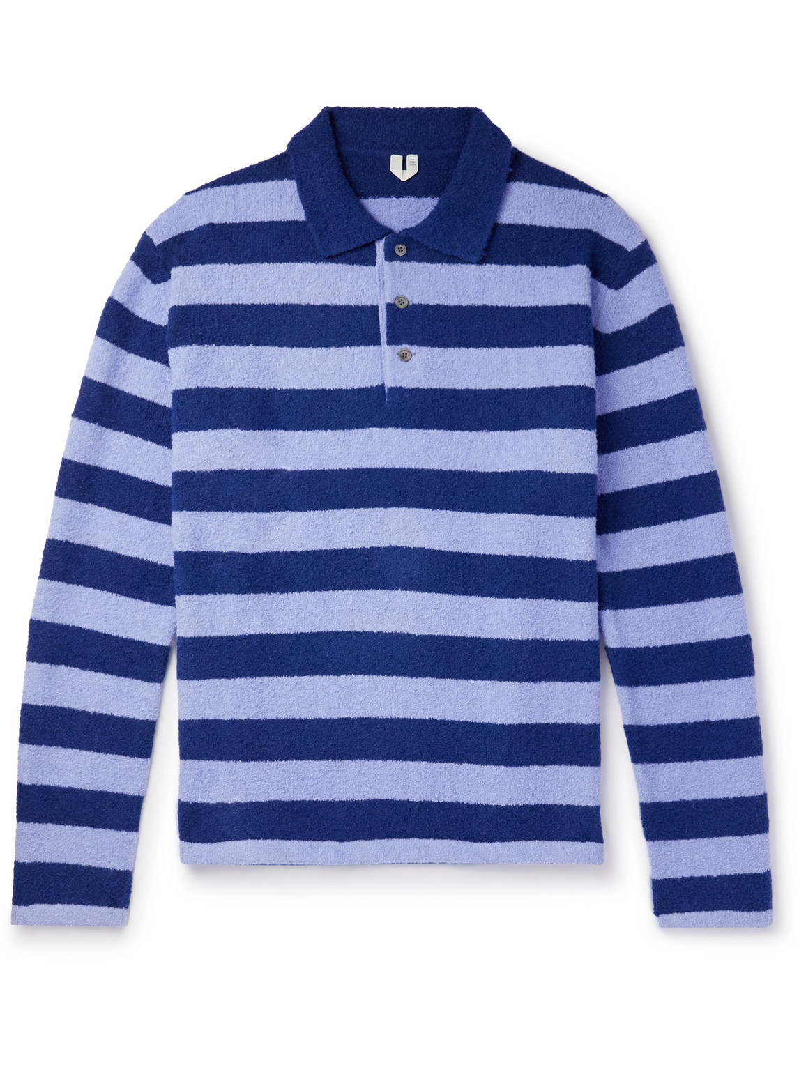 ARKET Stones Striped Cotton-Blend Bouclé Polo Shirt