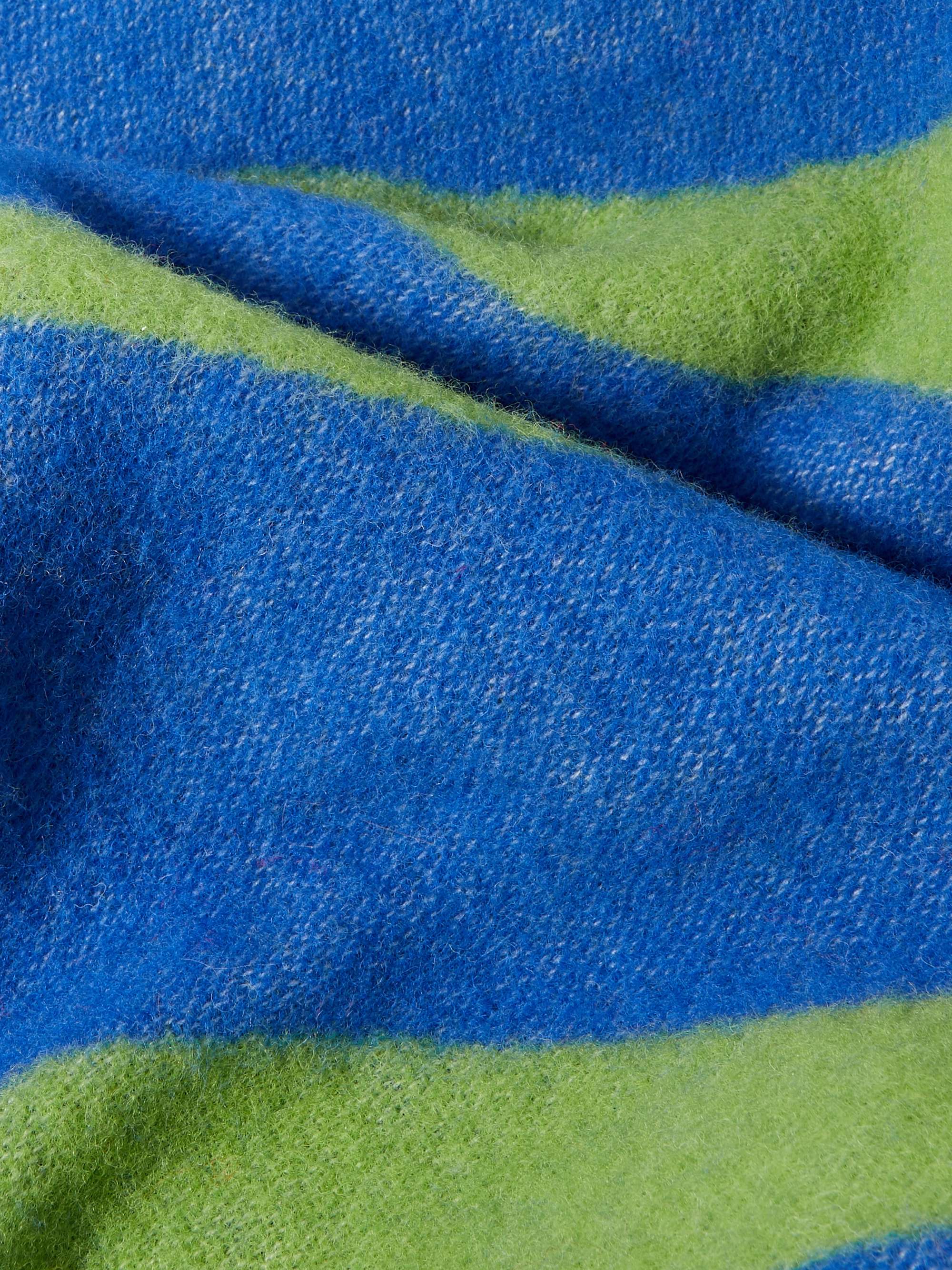 ARKET Seaweed Fringed Wool-Jacquard Blanket