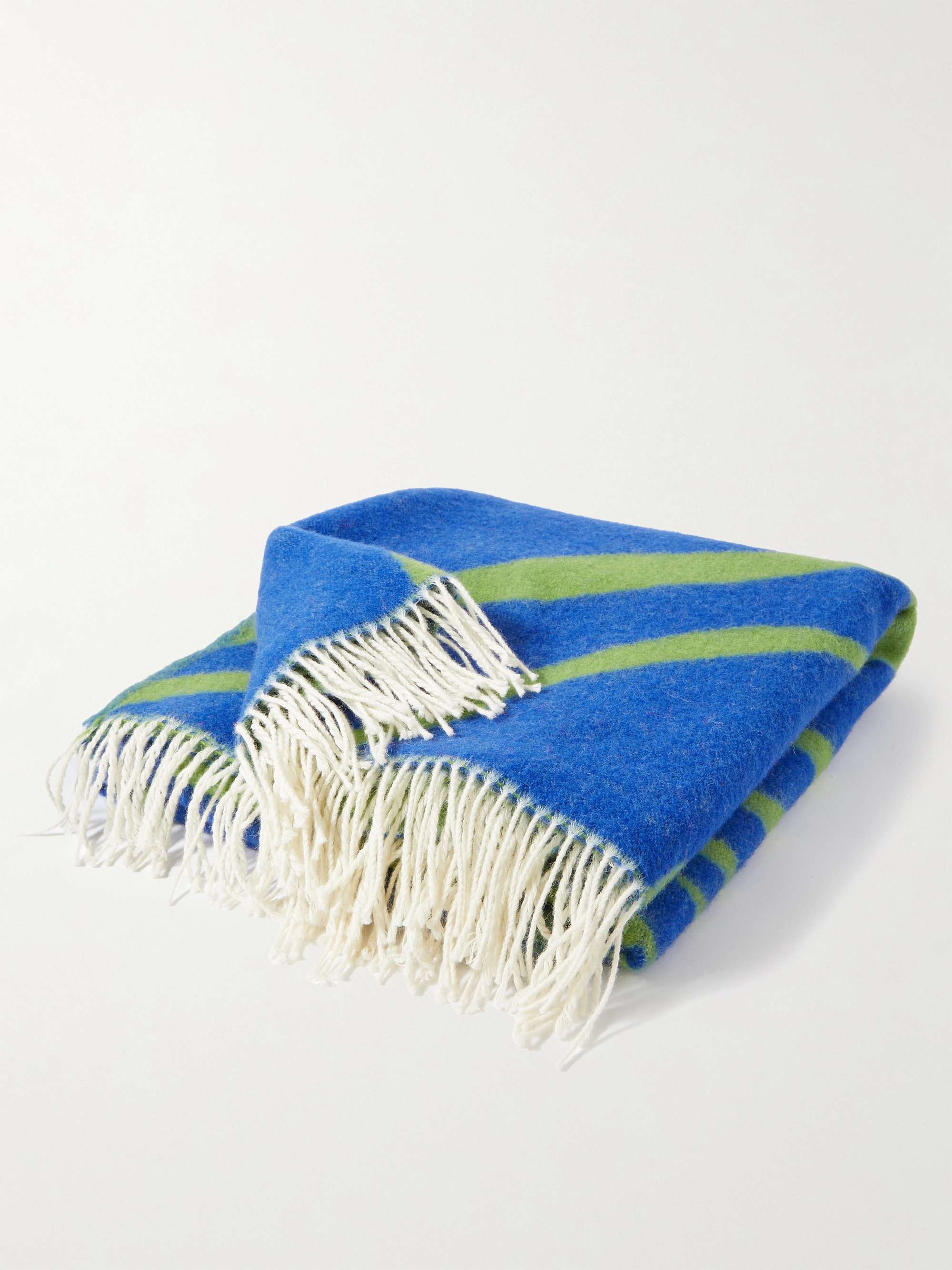 ARKET Seaweed Fringed Wool-Jacquard Blanket