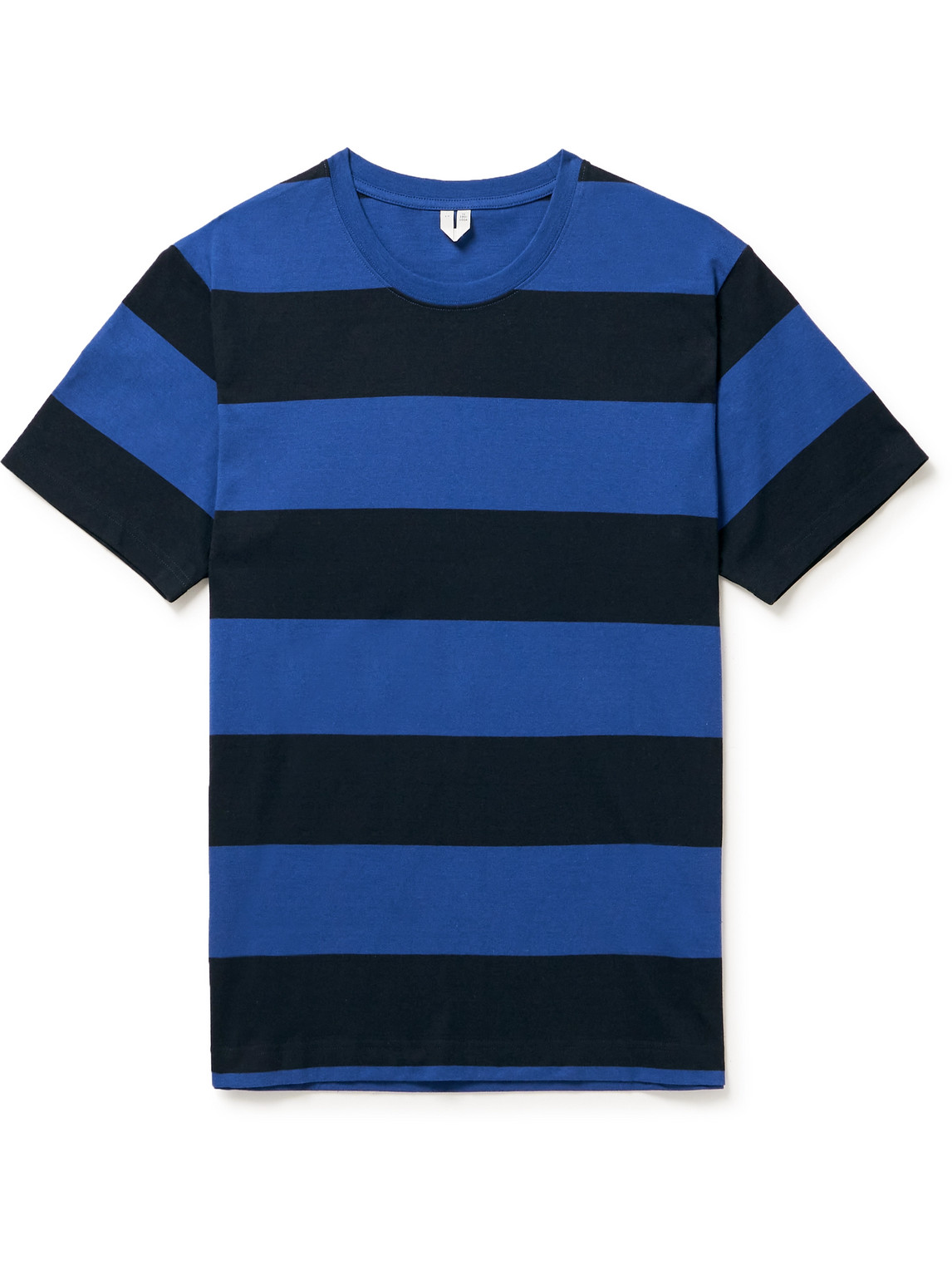 Arket Niko Striped Organic Cotton-jersey T-shirt In Blue
