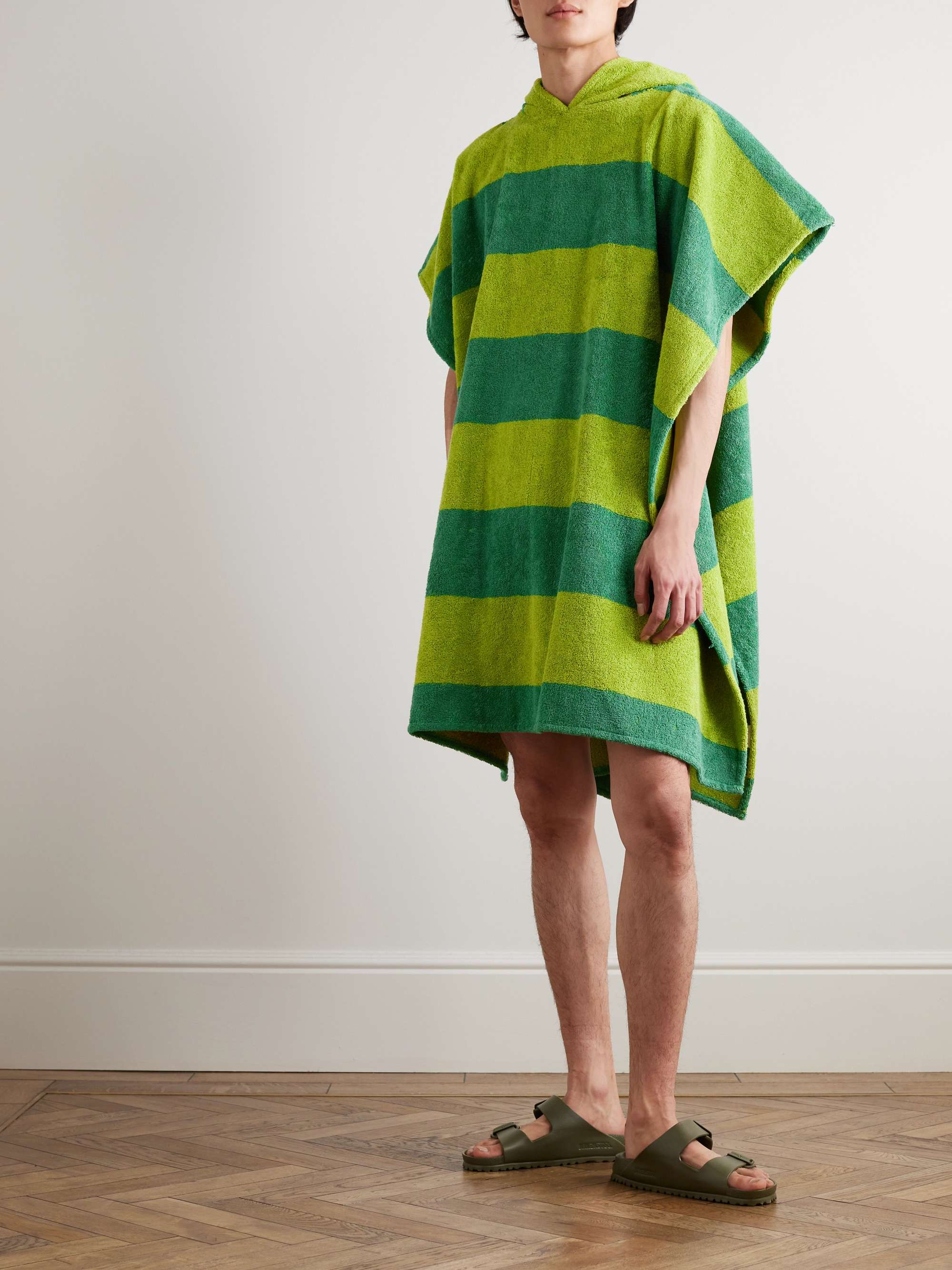 ARKET Jemima Striped Cotton-Terry Hooded Poncho
