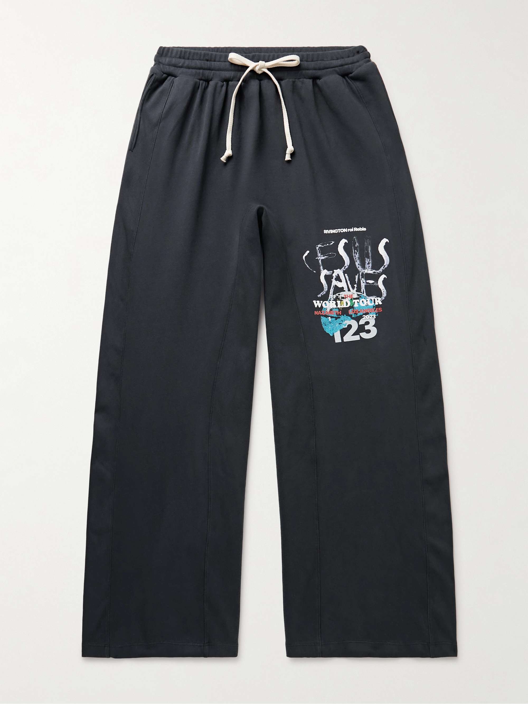 RRR123 Apostol Wide-Leg Logo-Print Cotton-Jersey Sweatpants for Men