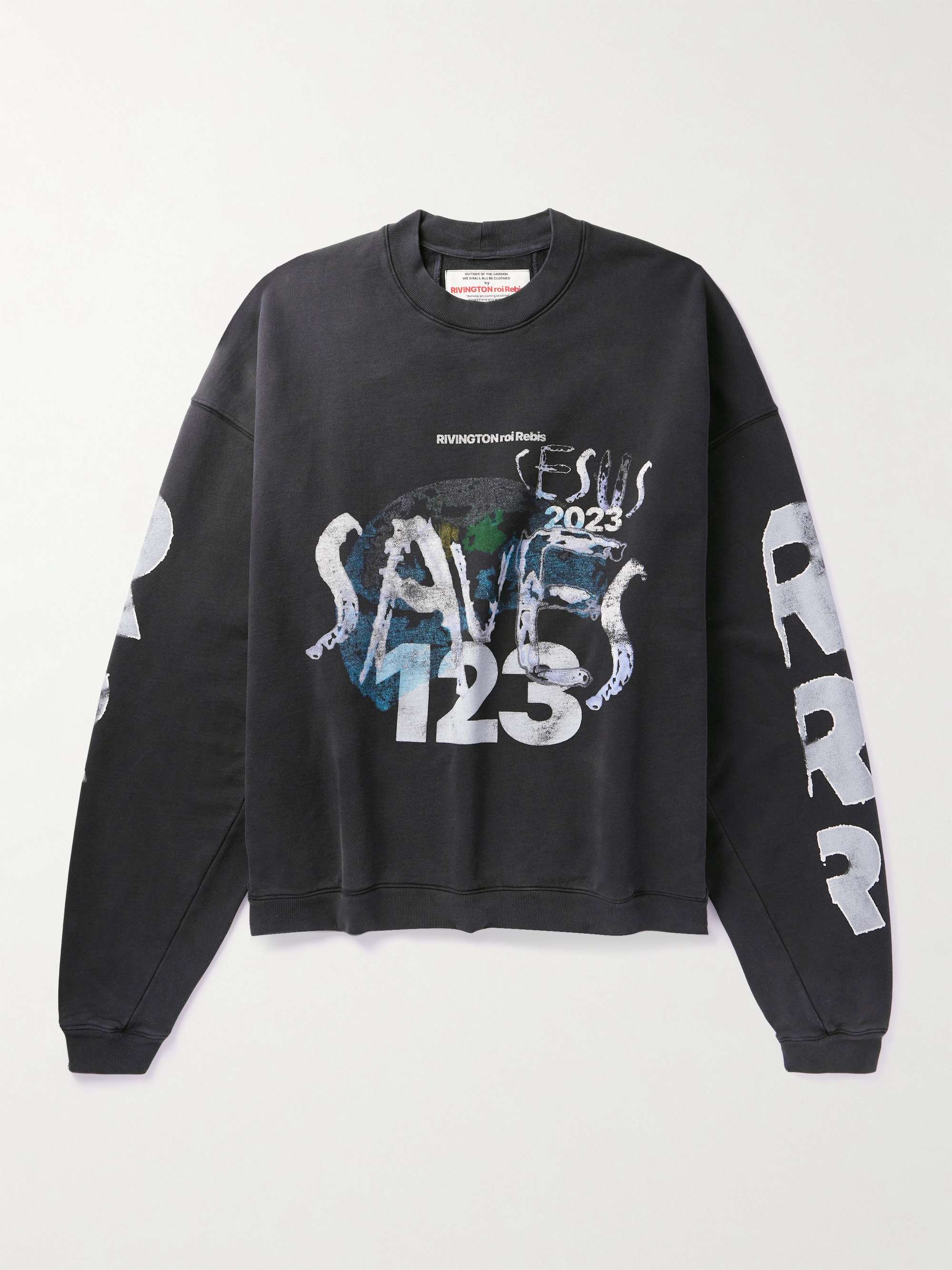 RRR123 Cesus Saves World Tour Logo-Print Cotton-Jersey Sweatshirt for ...