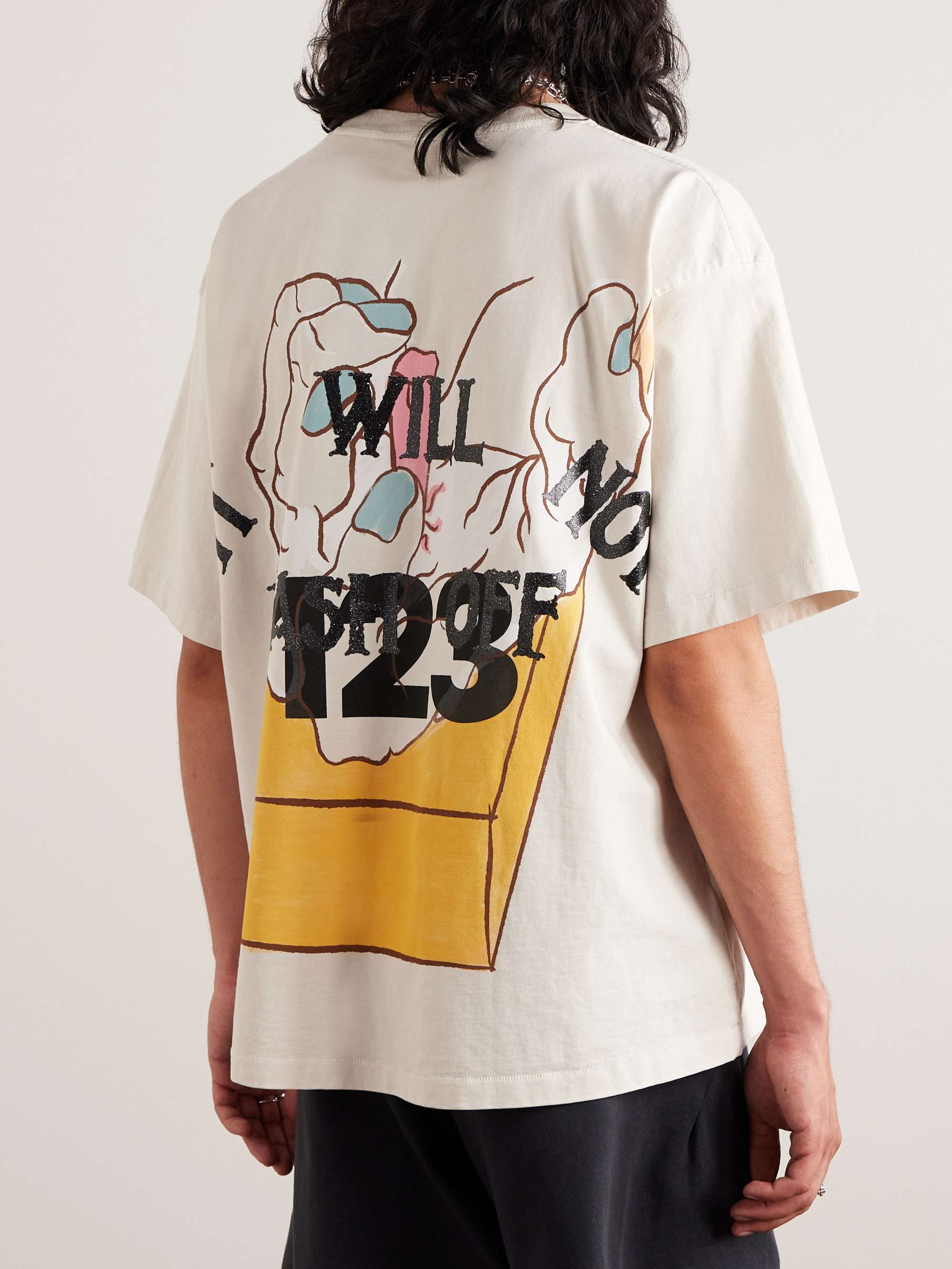 RRR123 Passion Logo-Print Appliquéd Cotton-Jersey T-Shirt for Men | MR ...