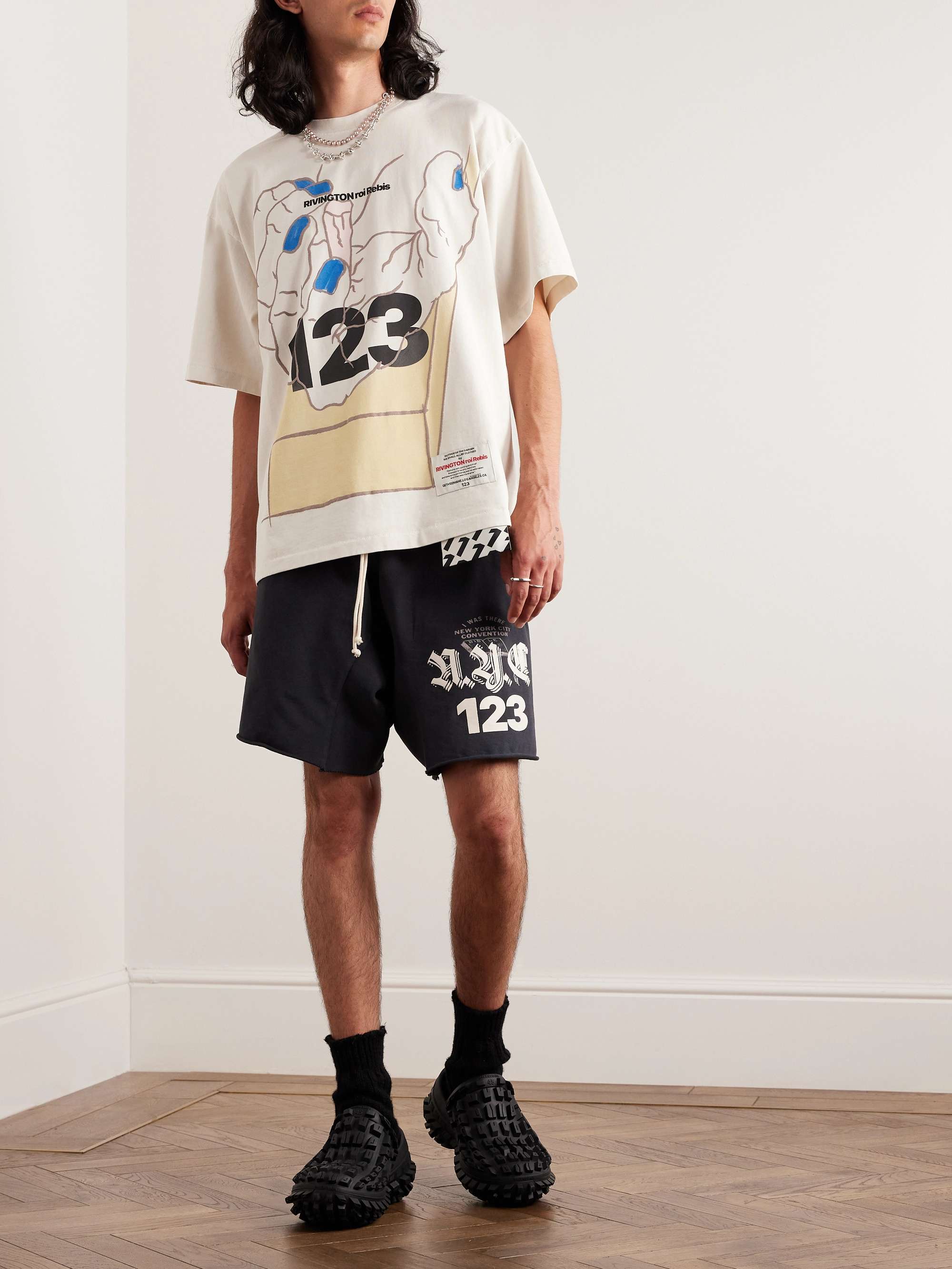 RRR123 Passion LogoPrint Appliquéd CottonJersey TShirt for Men MR