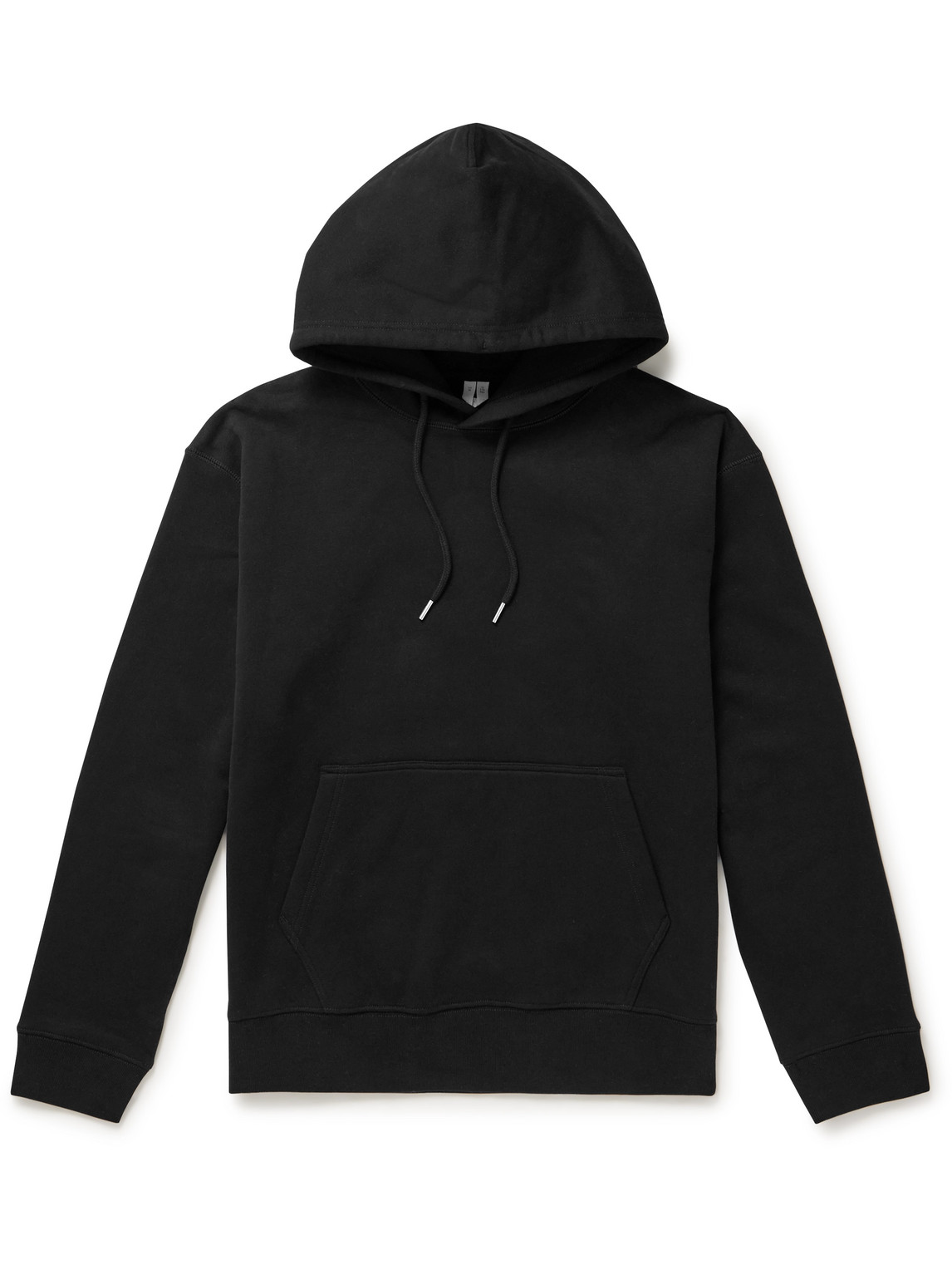 Arket Owl Organic Cotton-blend Jersey Hoodie In Black