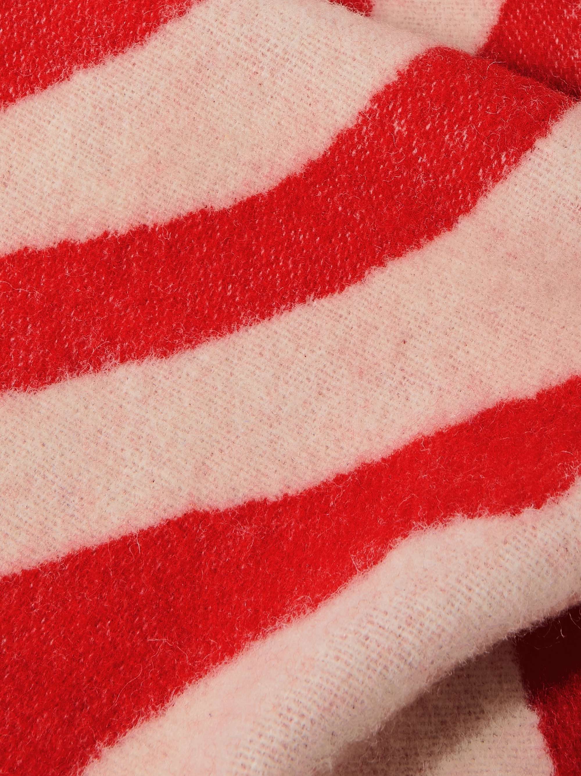 ARKET Seaweed Fringed Wool-Jacquard Blanket