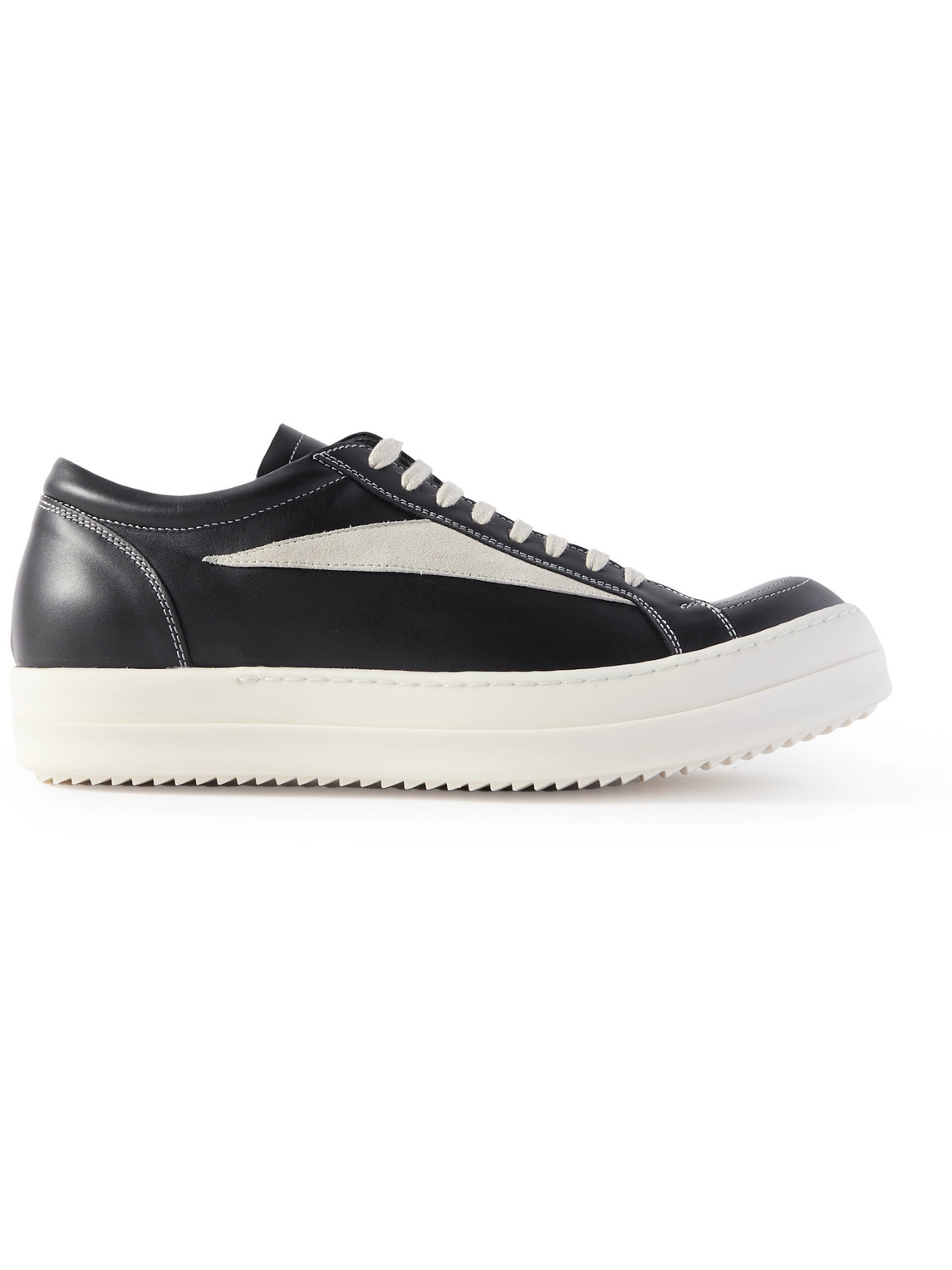RICK OWENS SUEDE-TRIMMED LEATHER SNEAKERS