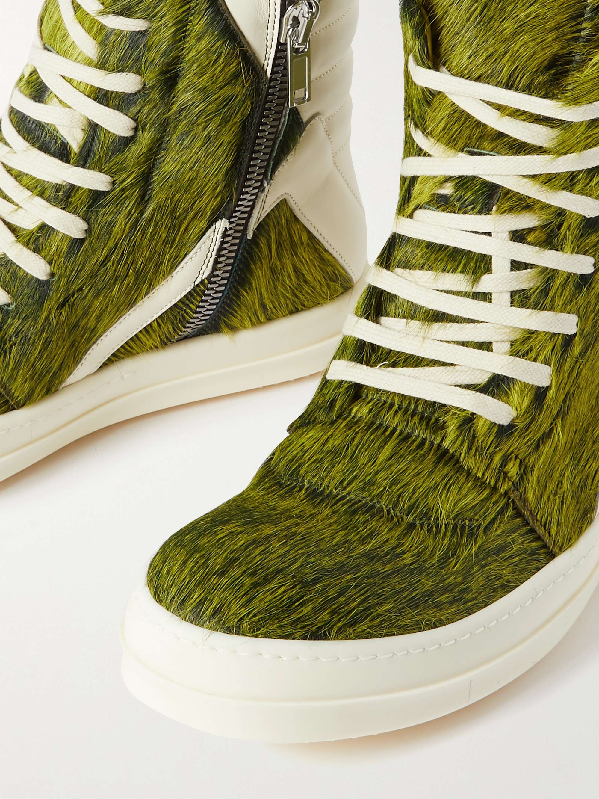 Geobasket Calf Hair and Leather High-Top Sneakers