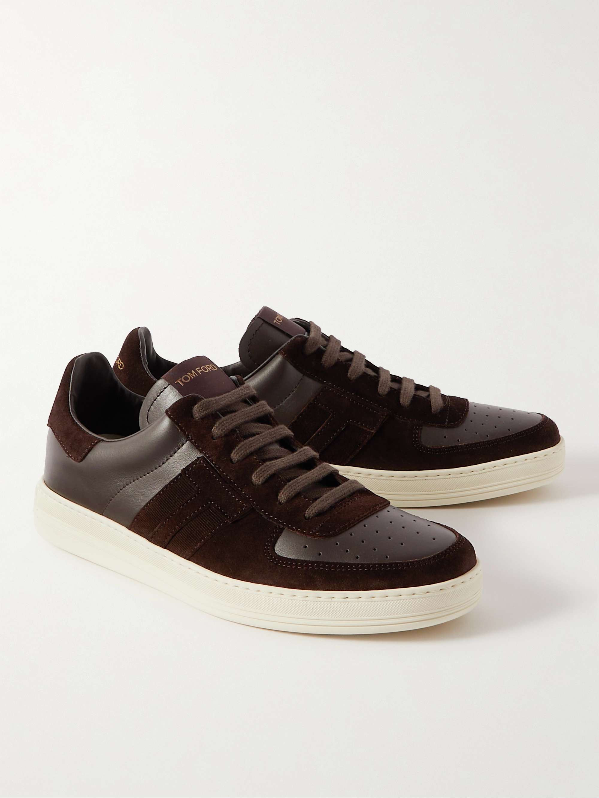 TOM FORD Radcliffe Suede and Leather Sneakers for Men | MR PORTER