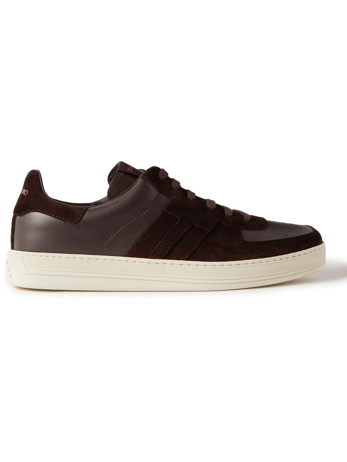 Tom Ford Radcliffe Suede And Leather Sneakers In Brown