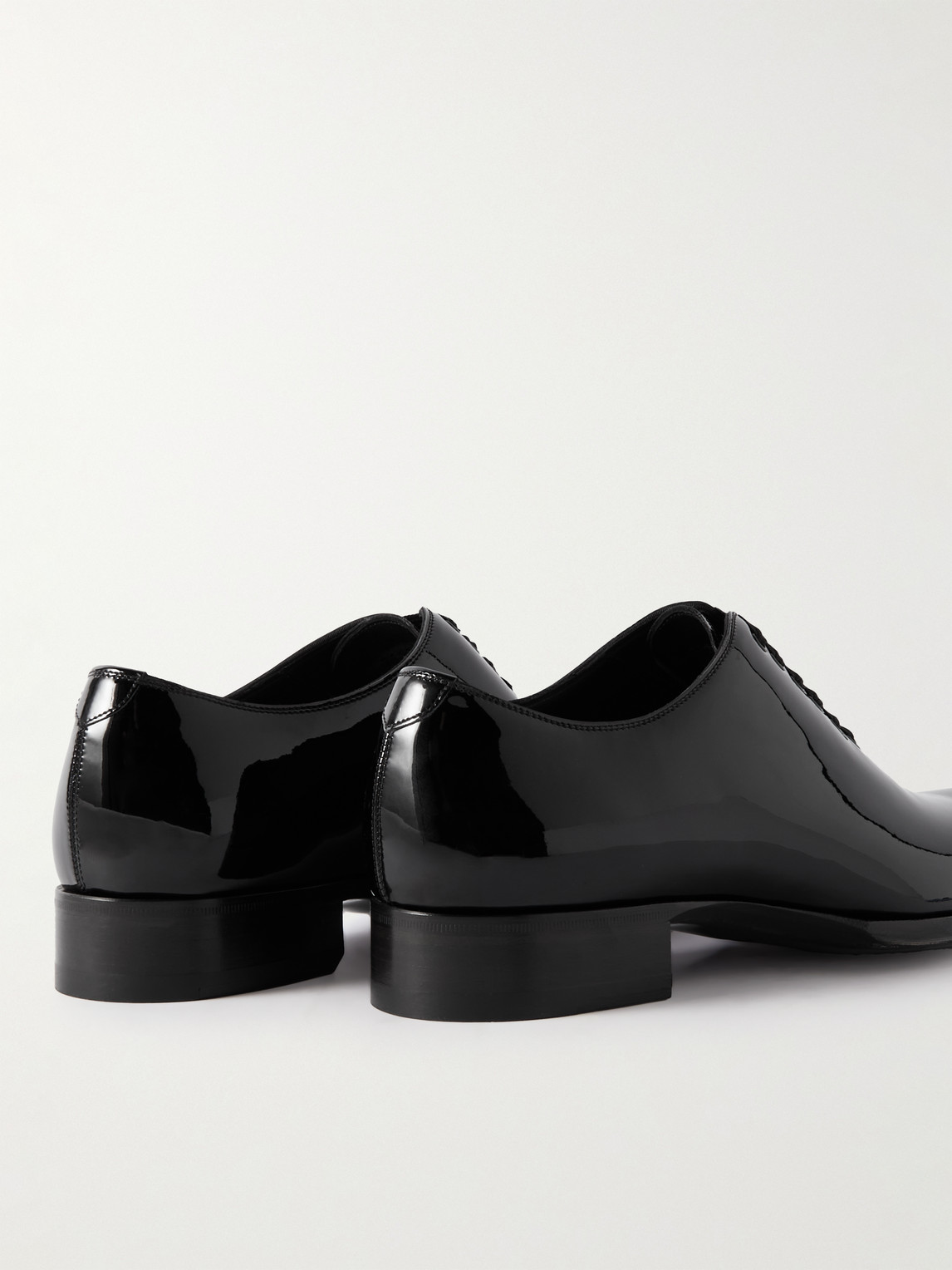 Shop Tom Ford Elkan Whole-cut Patent-leather Oxford Shoes In Black