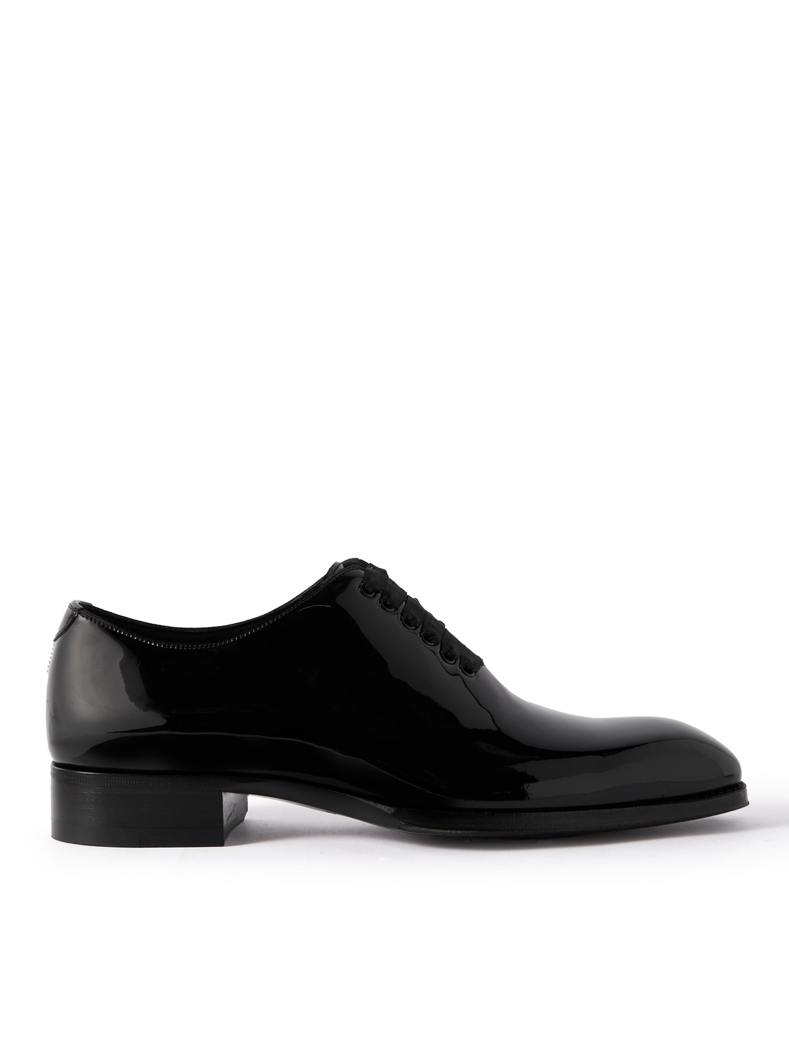 Tom Ford Elkan Whole-cut Patent-leather Oxford Shoes In Black