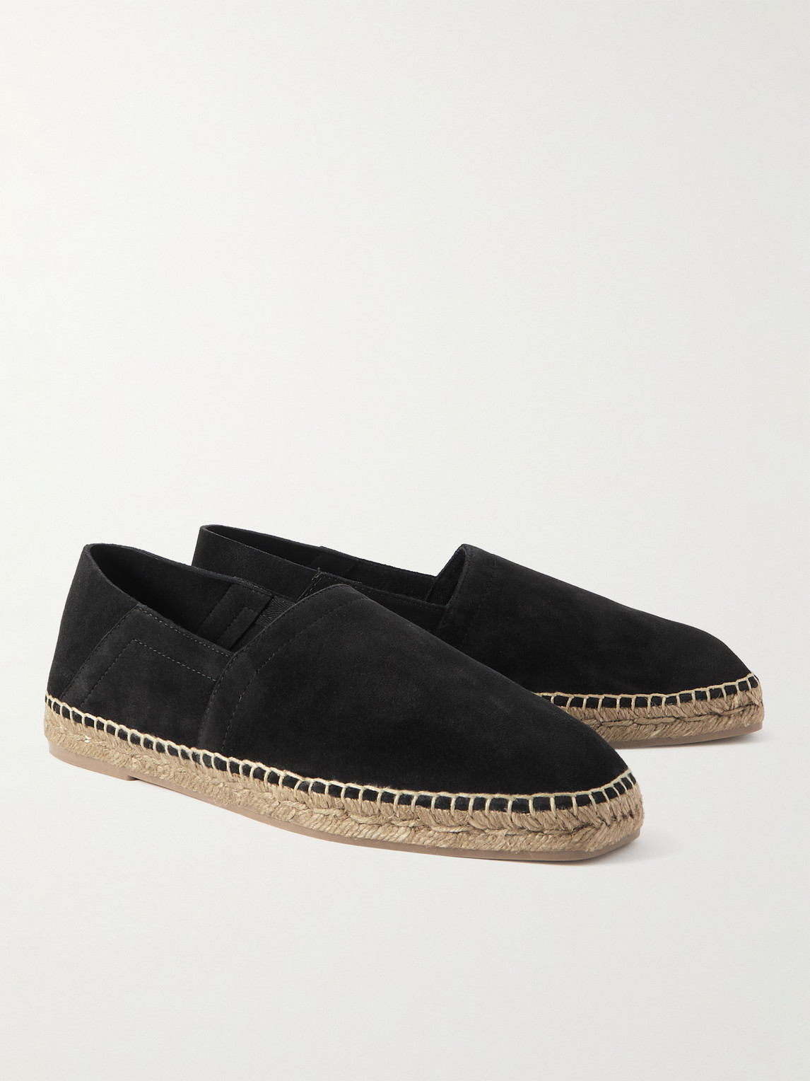 Shop Tom Ford Barnes Suede Espadrilles In Black