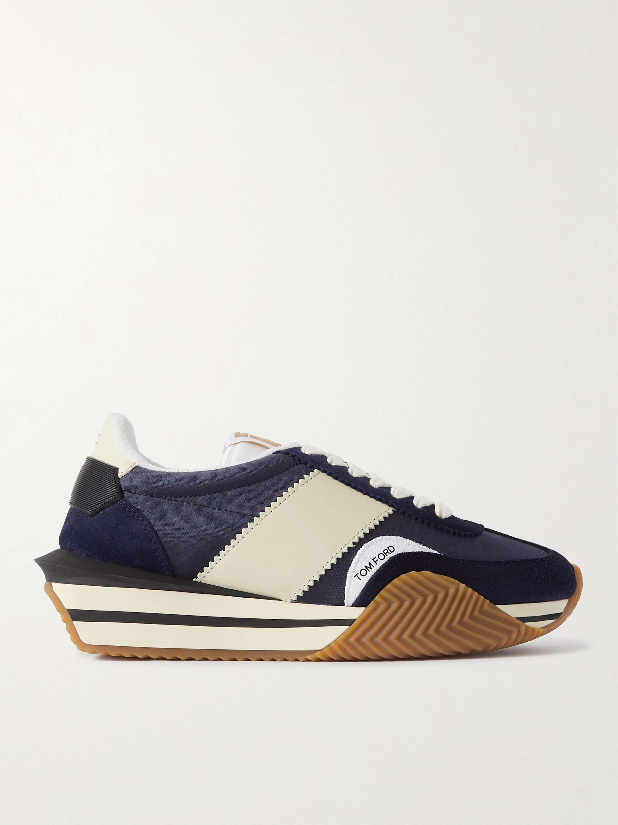 TOM FORD James Rubber-Trimmed Suede, Nylon and Leather Sneakers for Men ...