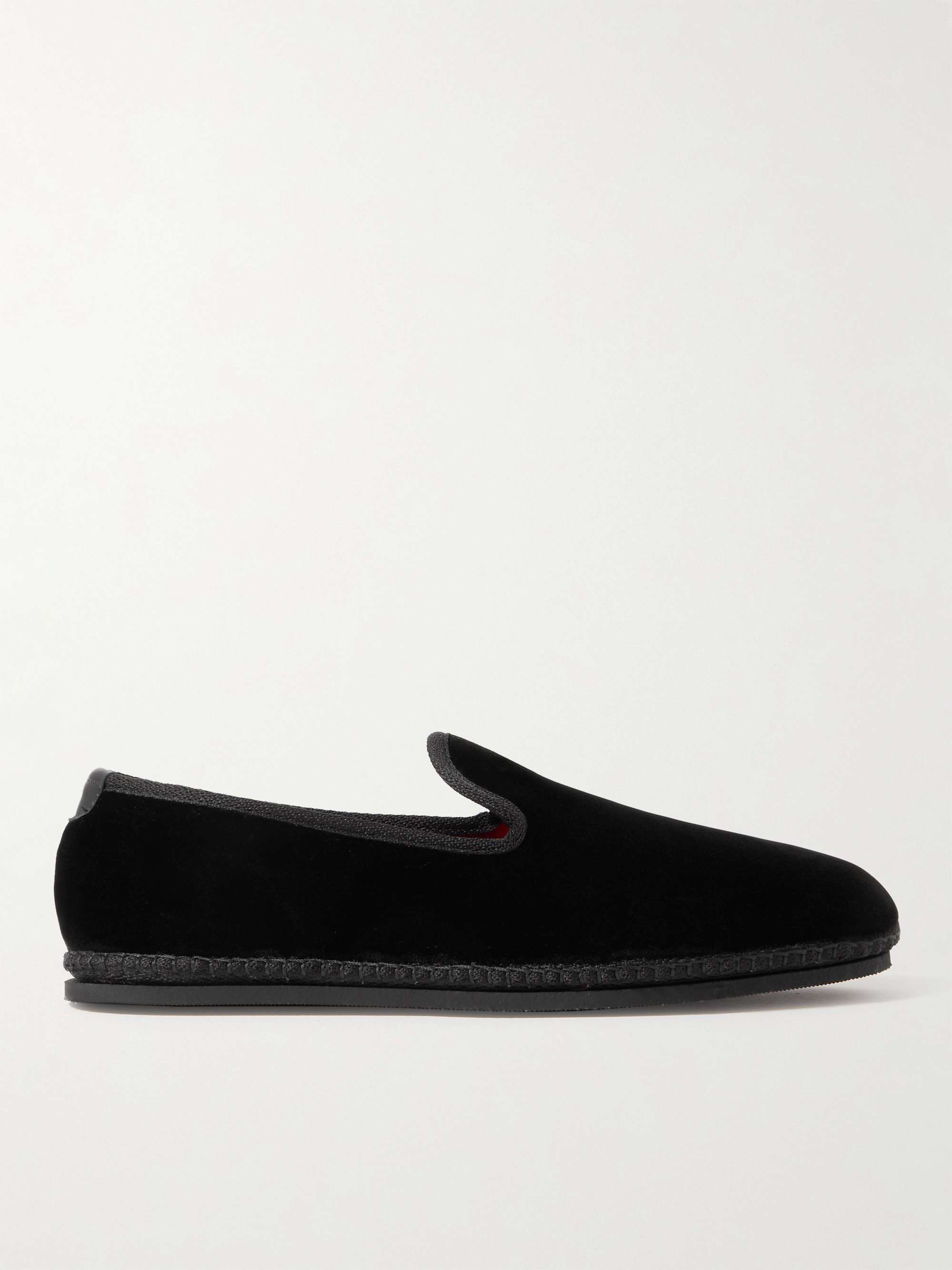 TOM FORD Neal Grosgrain and Leather-Trimmed Velvet Slippers for Men ...