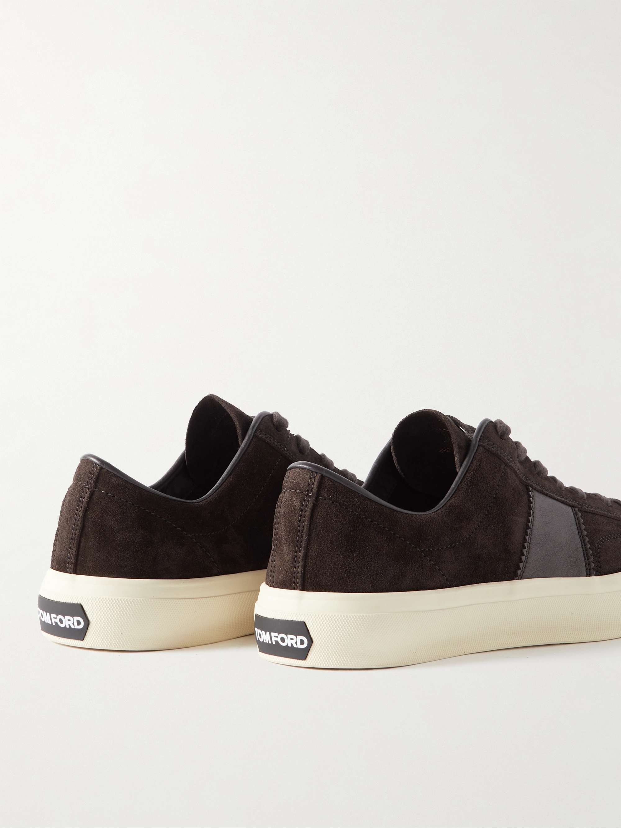 TOM FORD Cambridge Leather-Trimmed Suede Sneakers