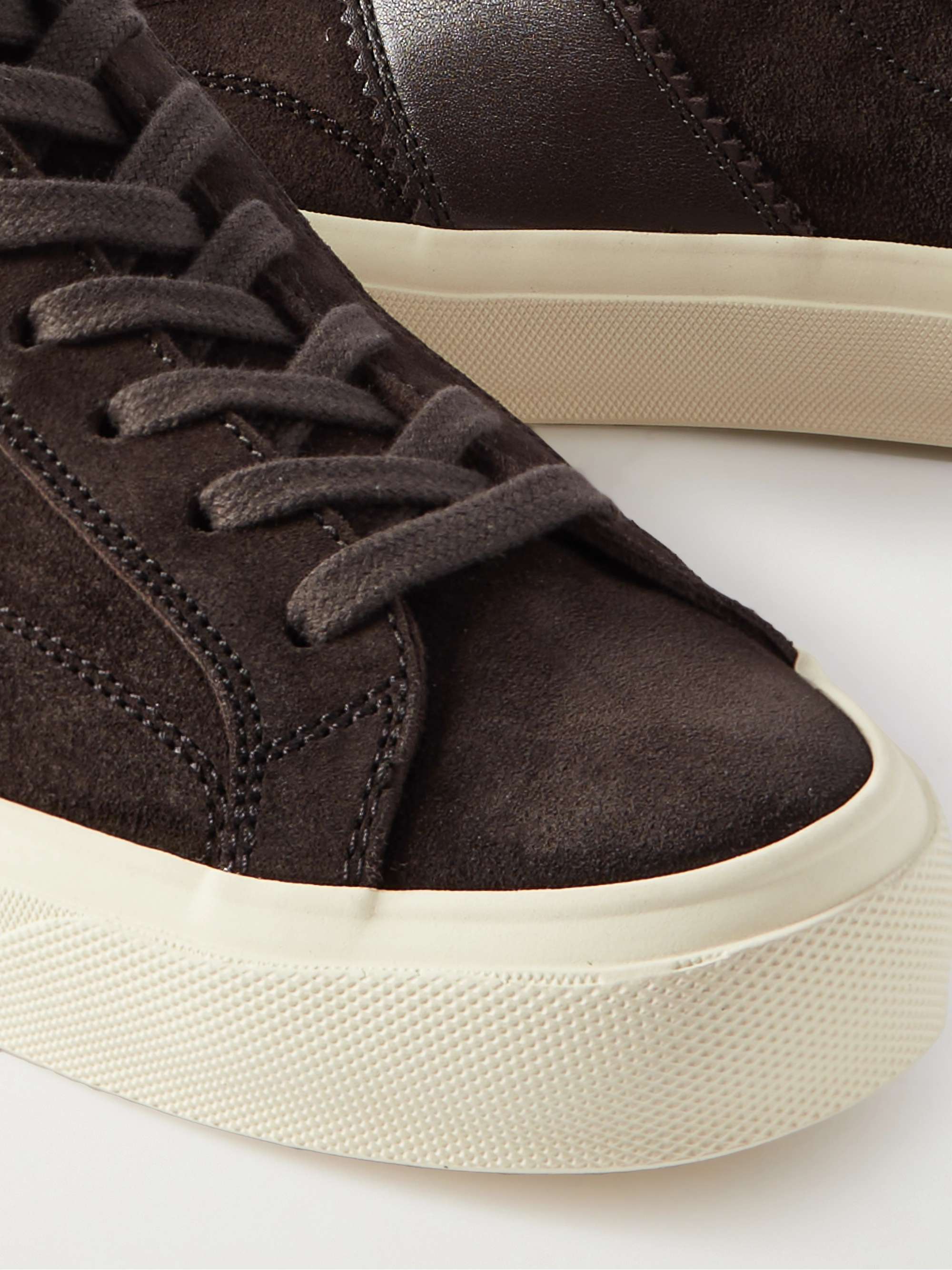 TOM FORD Cambridge Leather-Trimmed Suede Sneakers