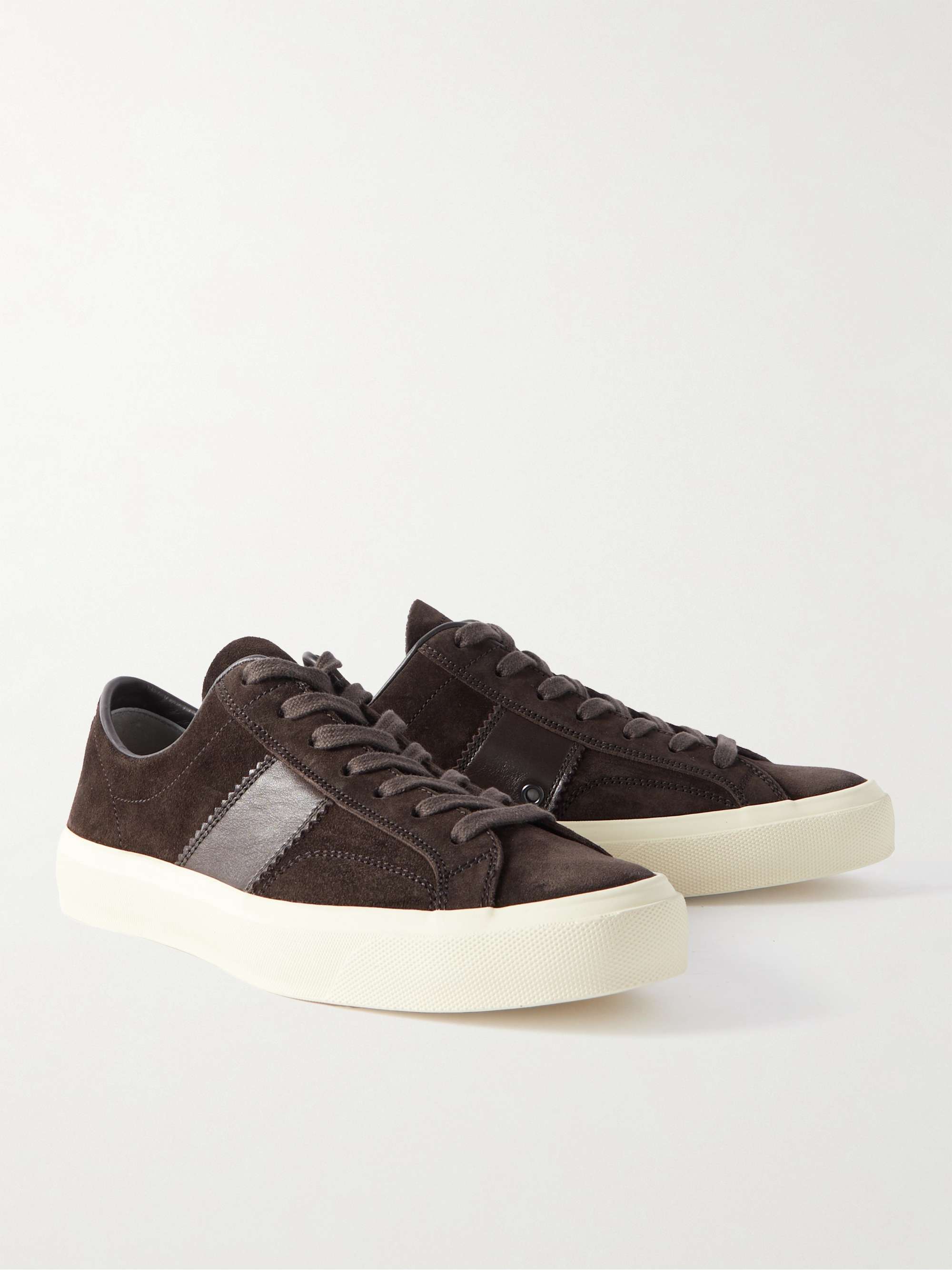 TOM FORD Cambridge Leather-Trimmed Suede Sneakers