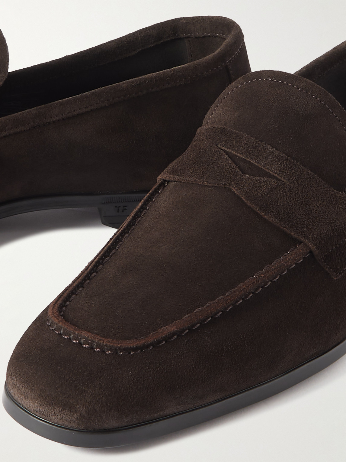 Tom Ford Sean Suede Penny Loafers In Brown