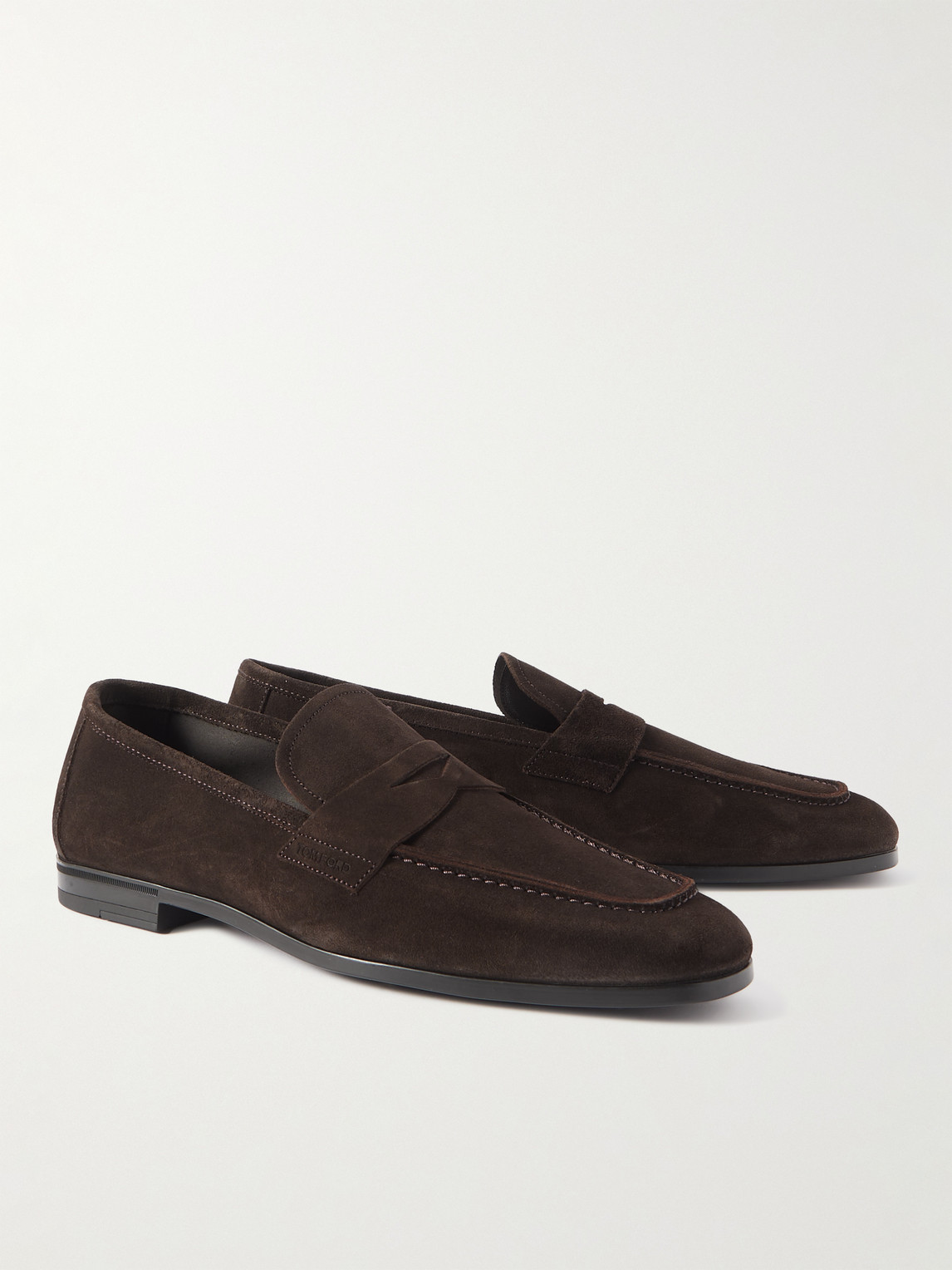 Tom Ford Sean Suede Penny Loafers In Brown