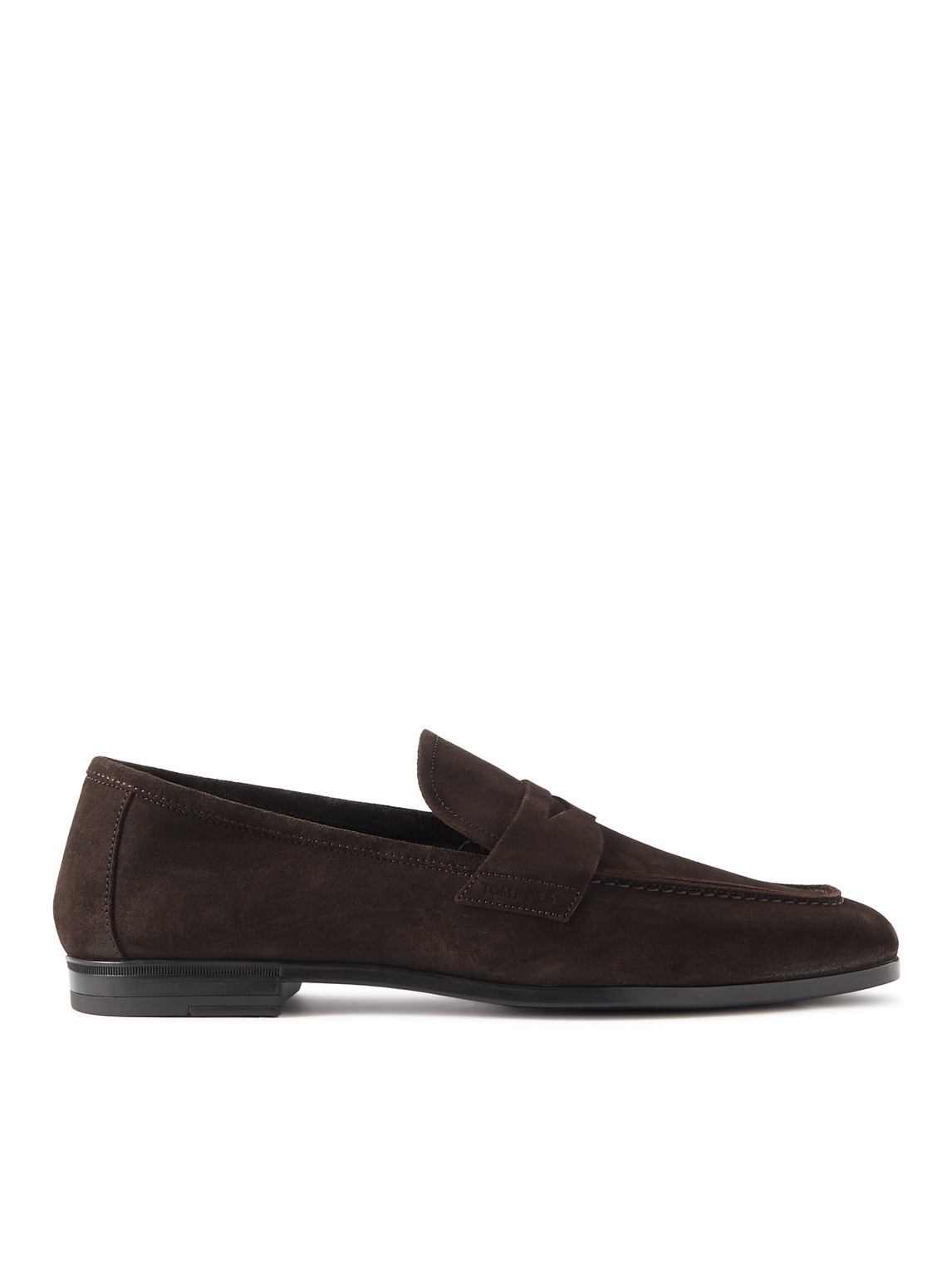 Tom Ford Sean Suede Penny Loafers In Brown