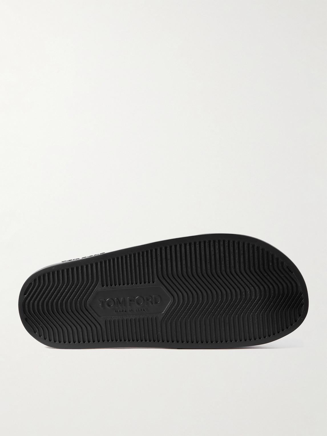 Shop Tom Ford Ricky Logo-perforated Leather Slides In Black